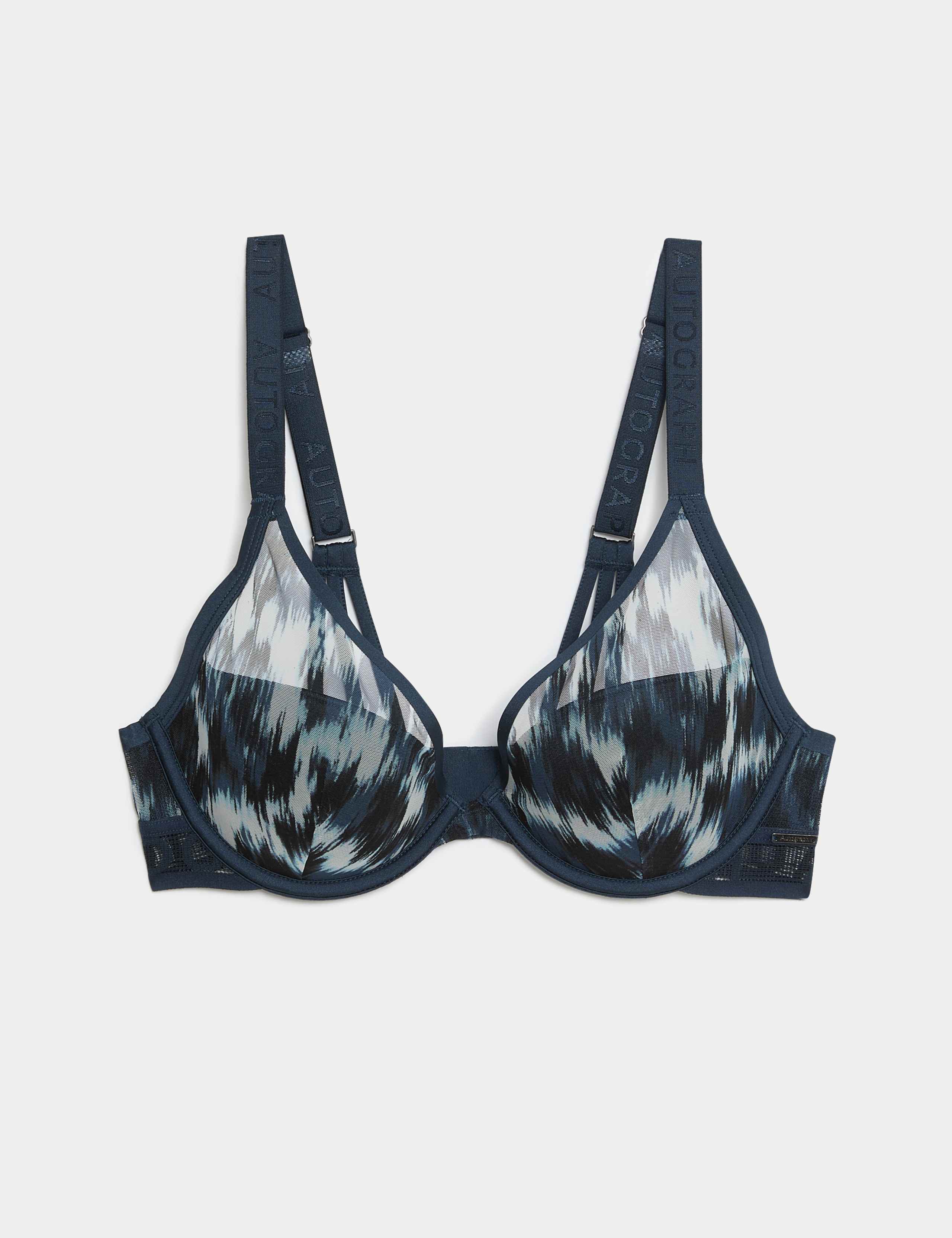 Tivoli Mesh Printed Wired Plunge Bra (A-E) 2 of 7