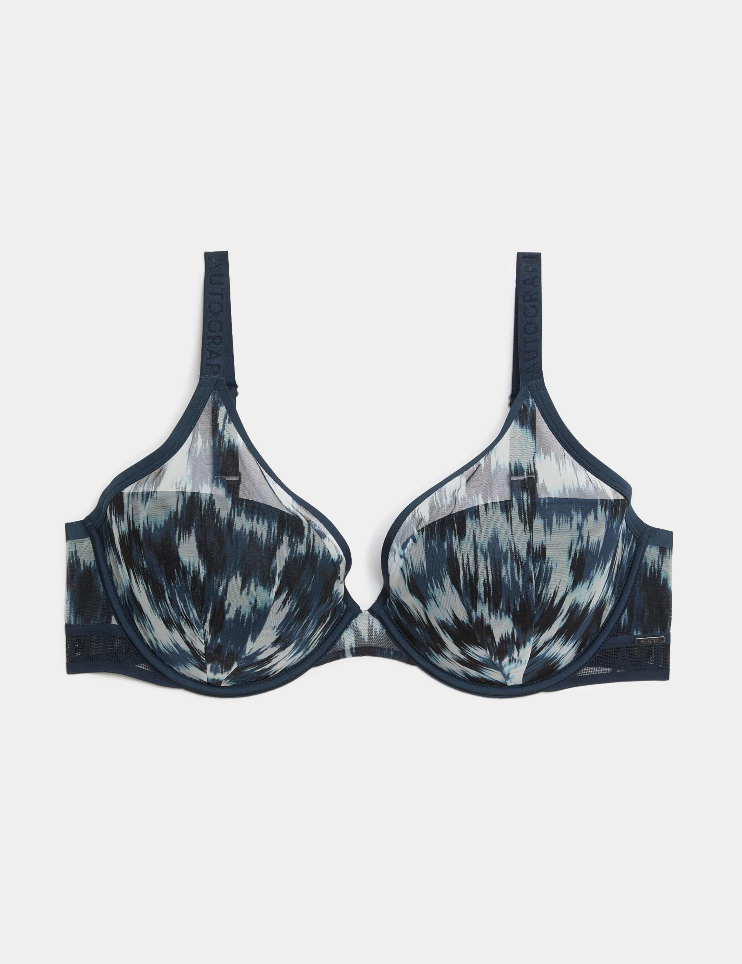 Tivoli Printed Mesh Wired Plunge Bra F-H 2 of 7