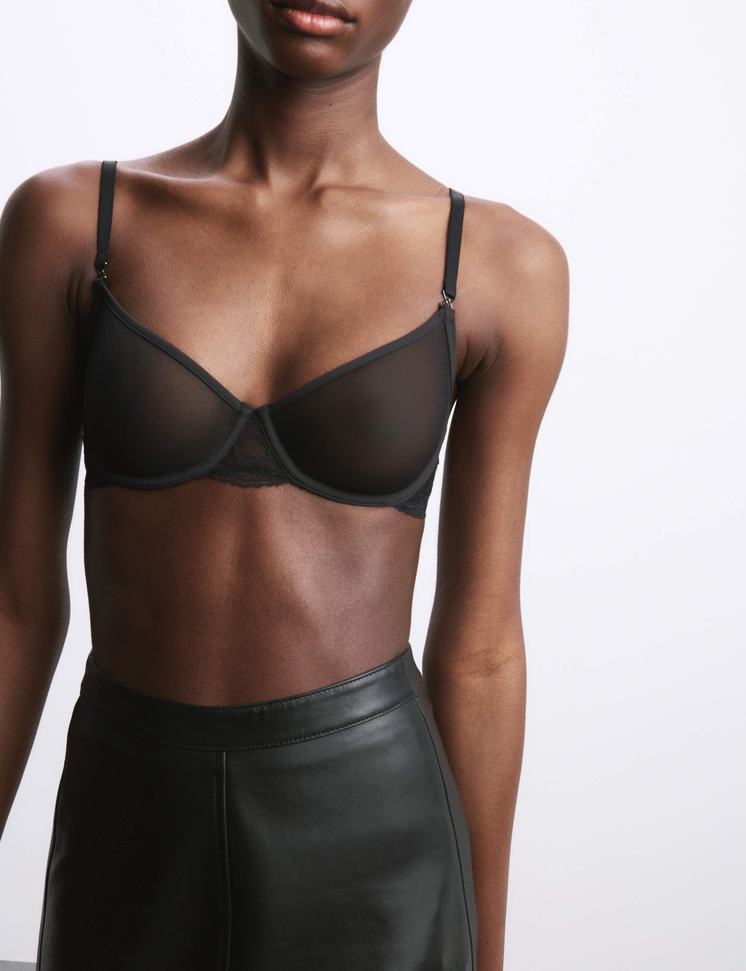 Murcia Sheer & Lace Wired Demi Cup Bra A-E 1 of 7