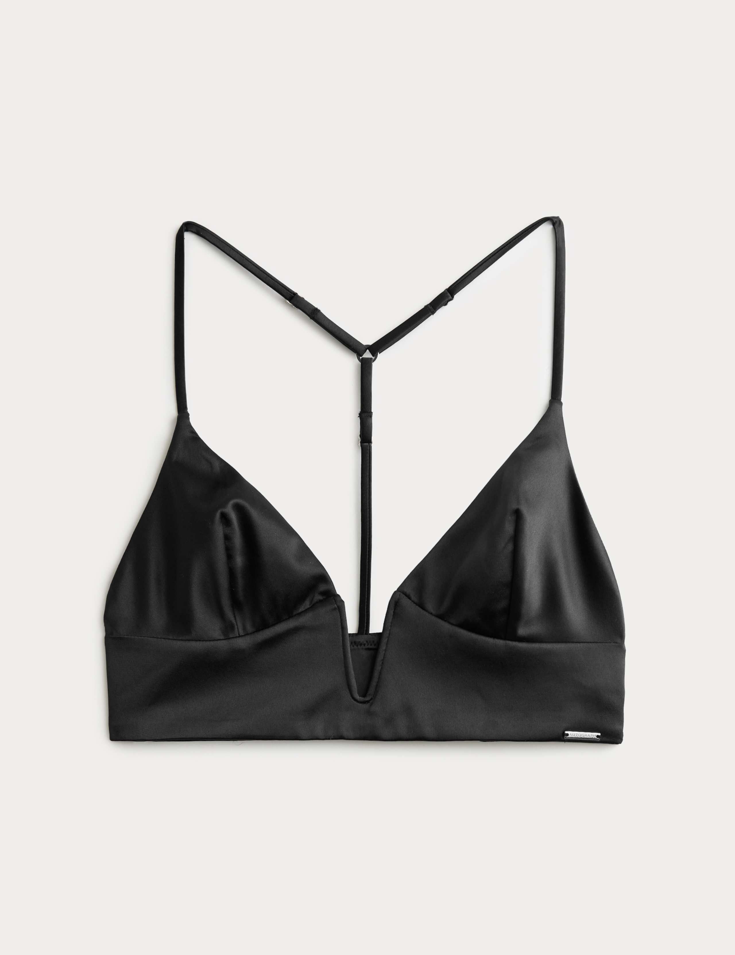 Black Label Satin Non Wired Plunge Bra (A-E) 2 of 8