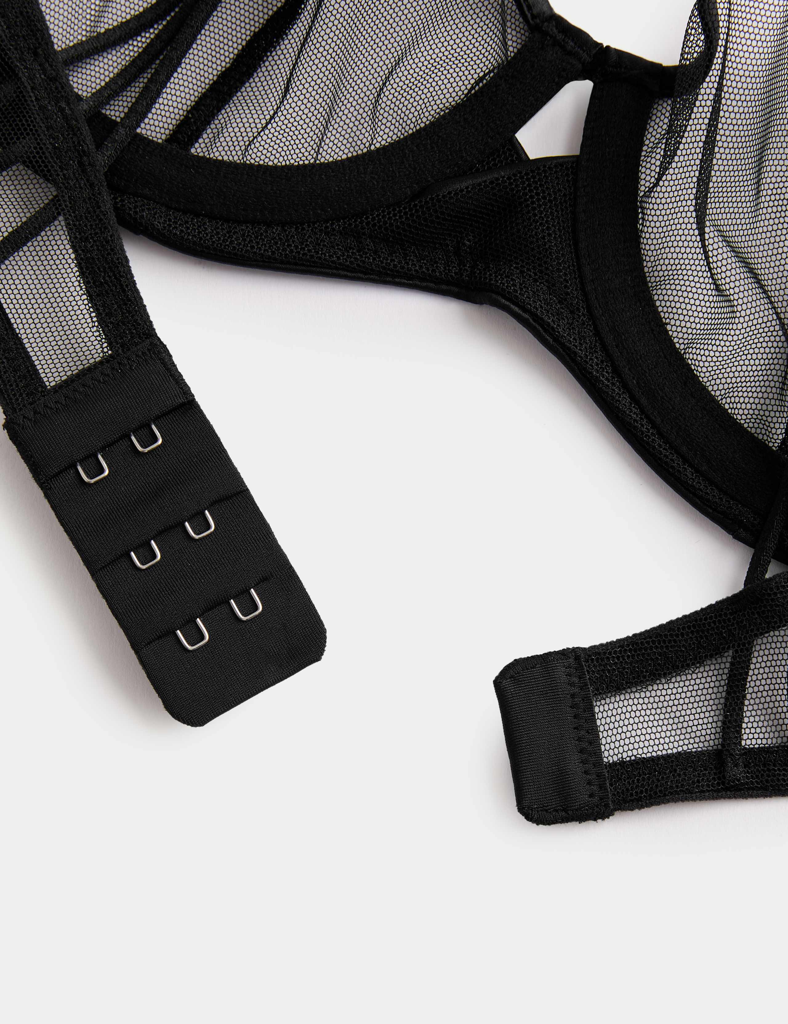 Satin & Mesh Wired Demi Cup Bra (A-E) 6 of 6