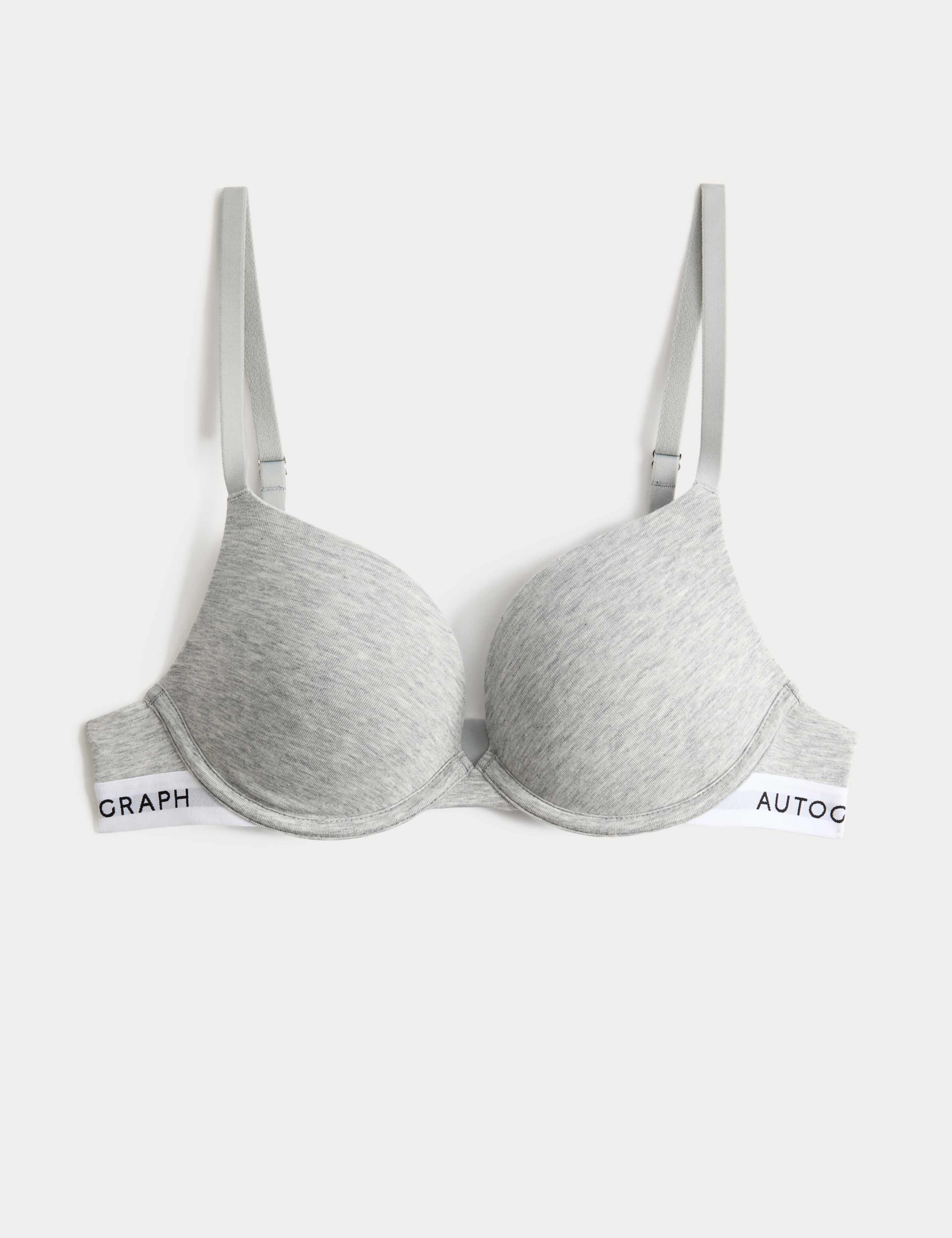 Lille Cotton Rich Wired Push-Up Plunge Bra A-E 2 of 8