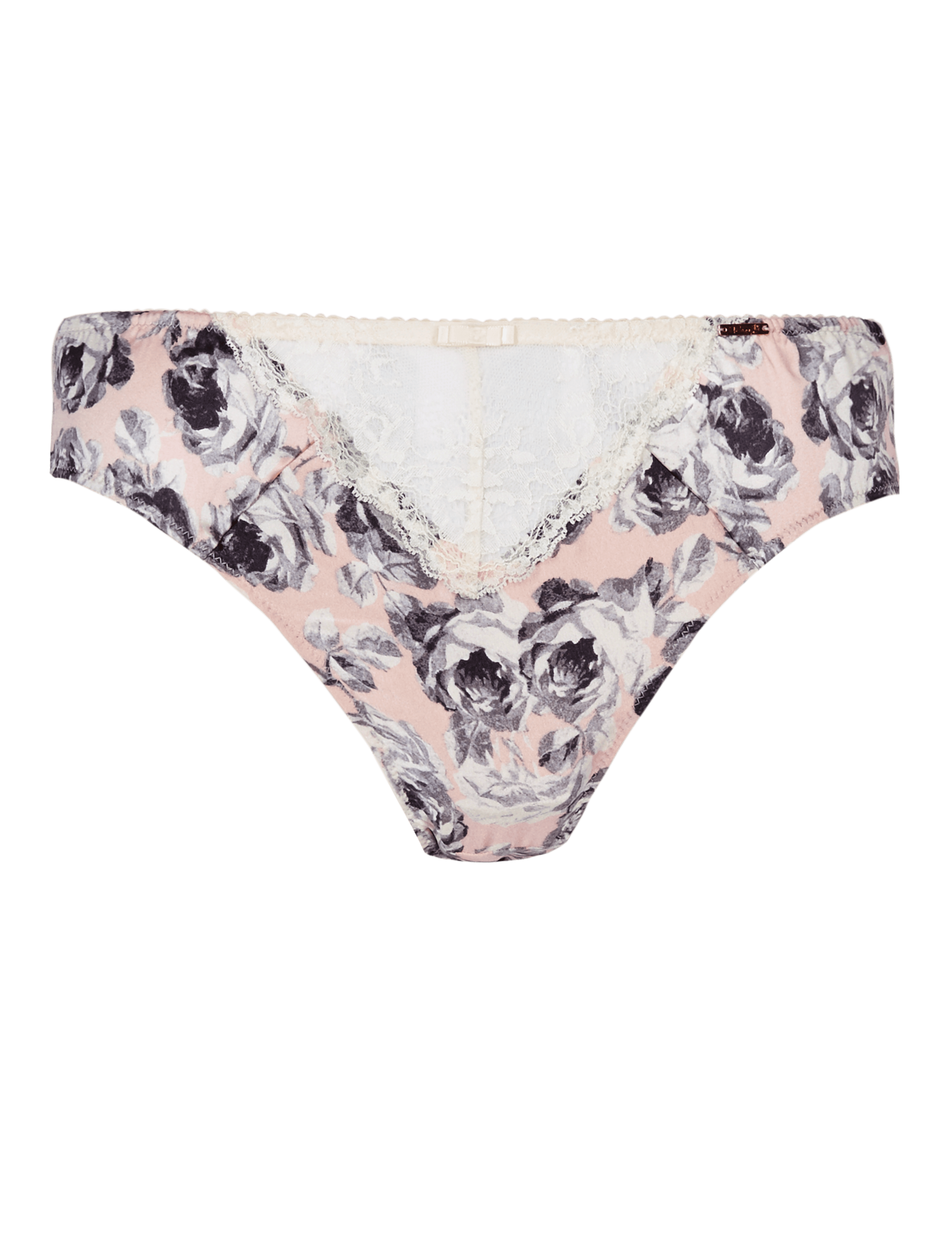 Silk High Leg Knickers with French Designed Rose Lace 2 of 4