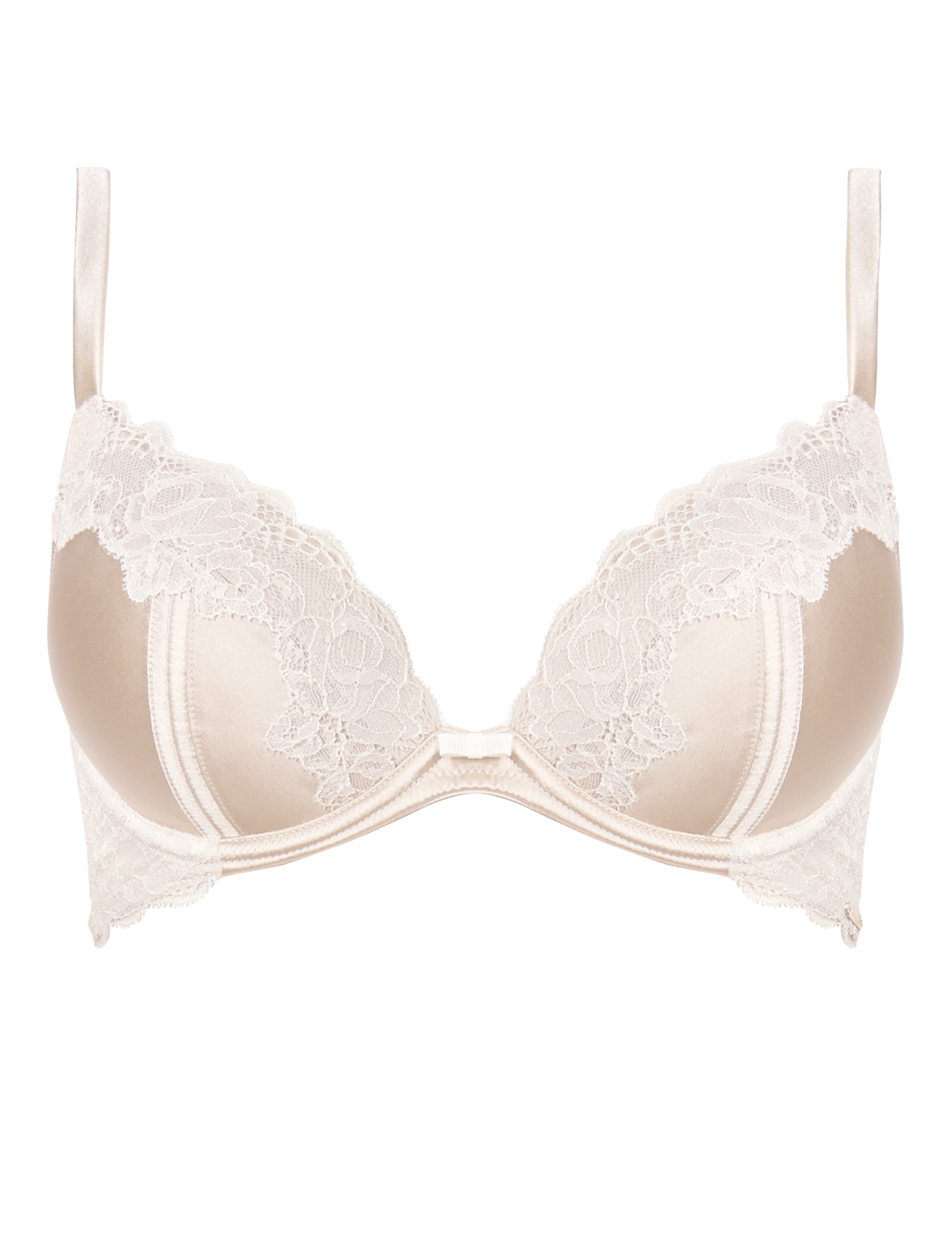 Silk & Lace Padded Plunge Bra A-E 2 of 5