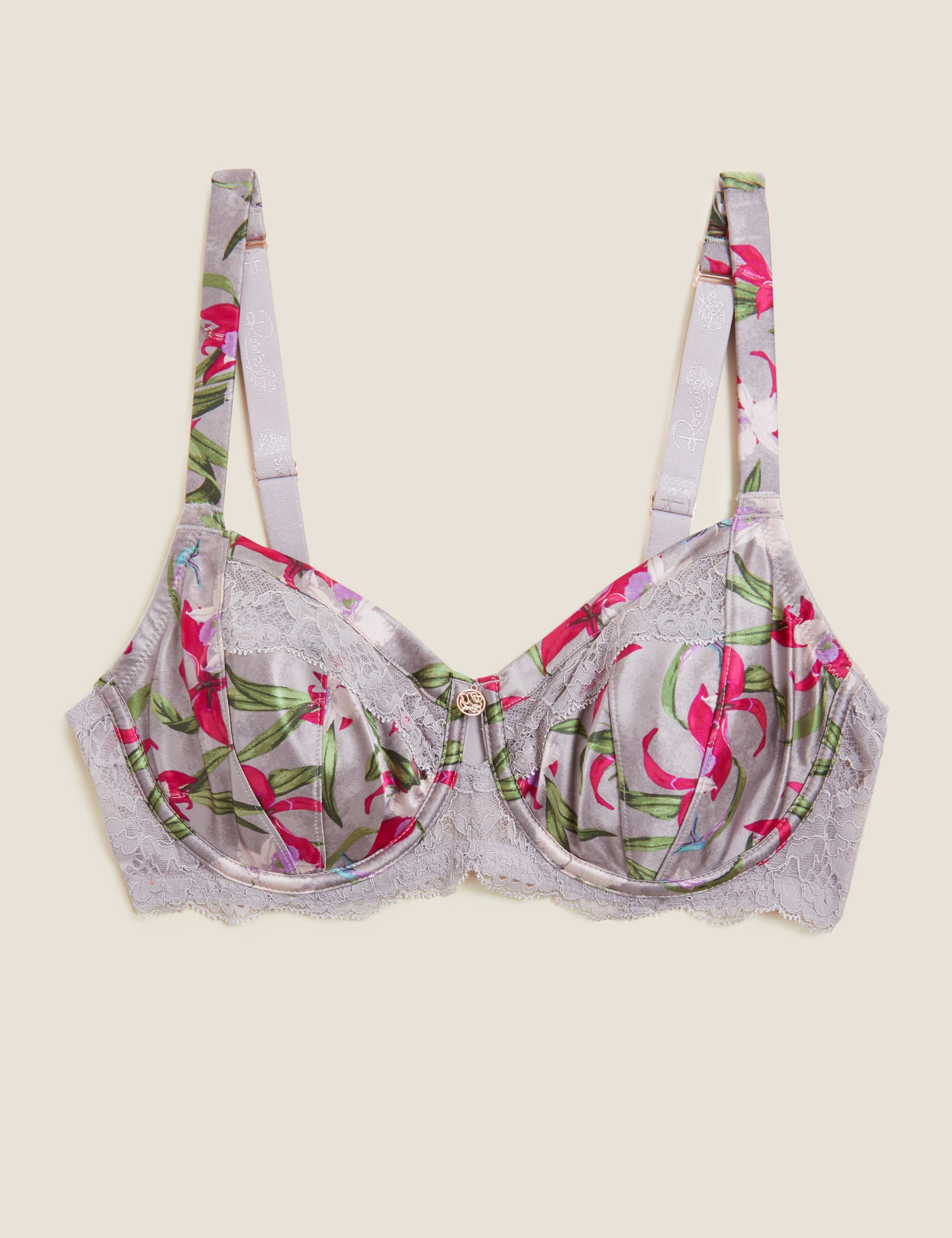 Silk & Lace Wired Minimiser Bra C-G 2 of 7