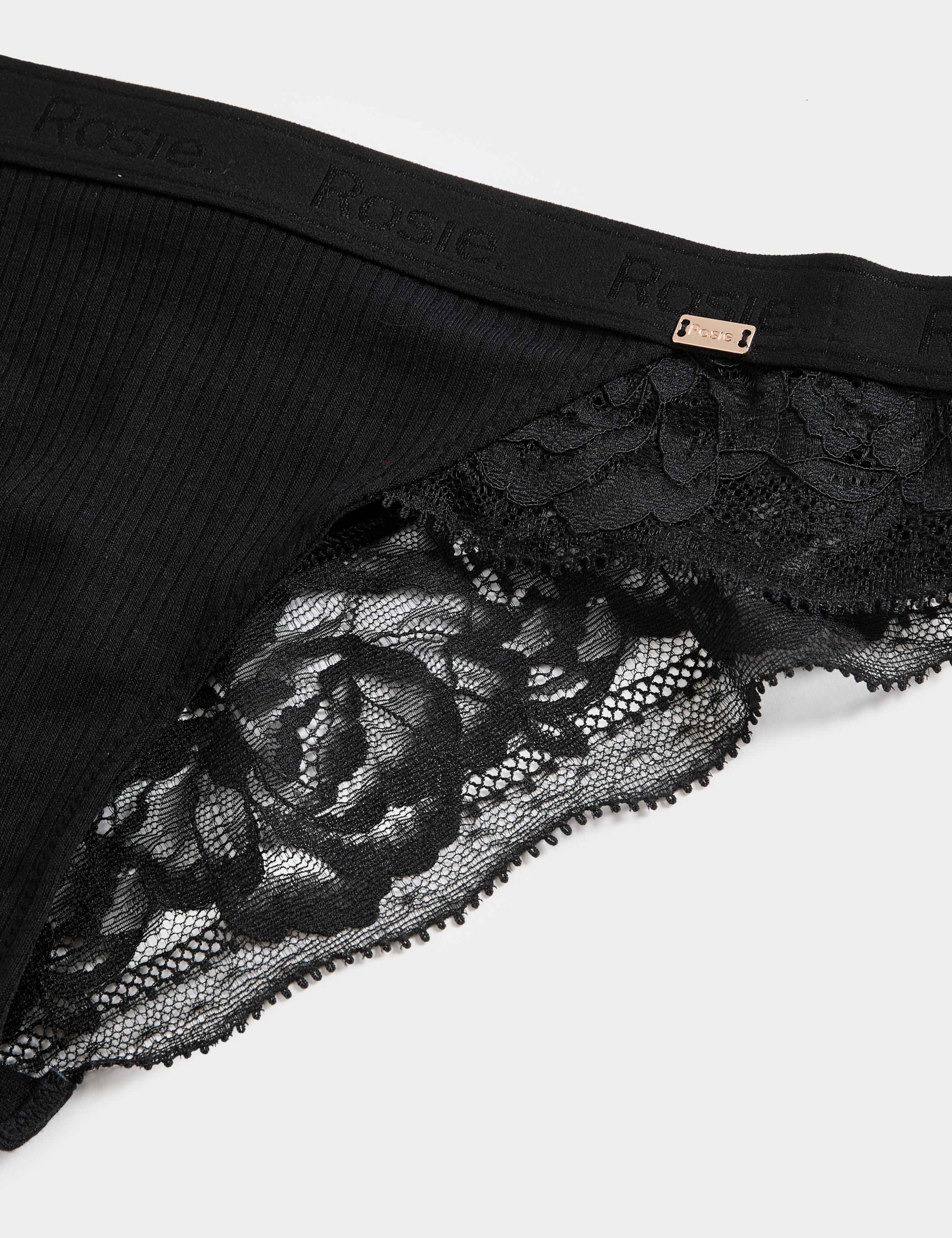 Lounge Rib & Lace Brazilian Knickers 5 of 5