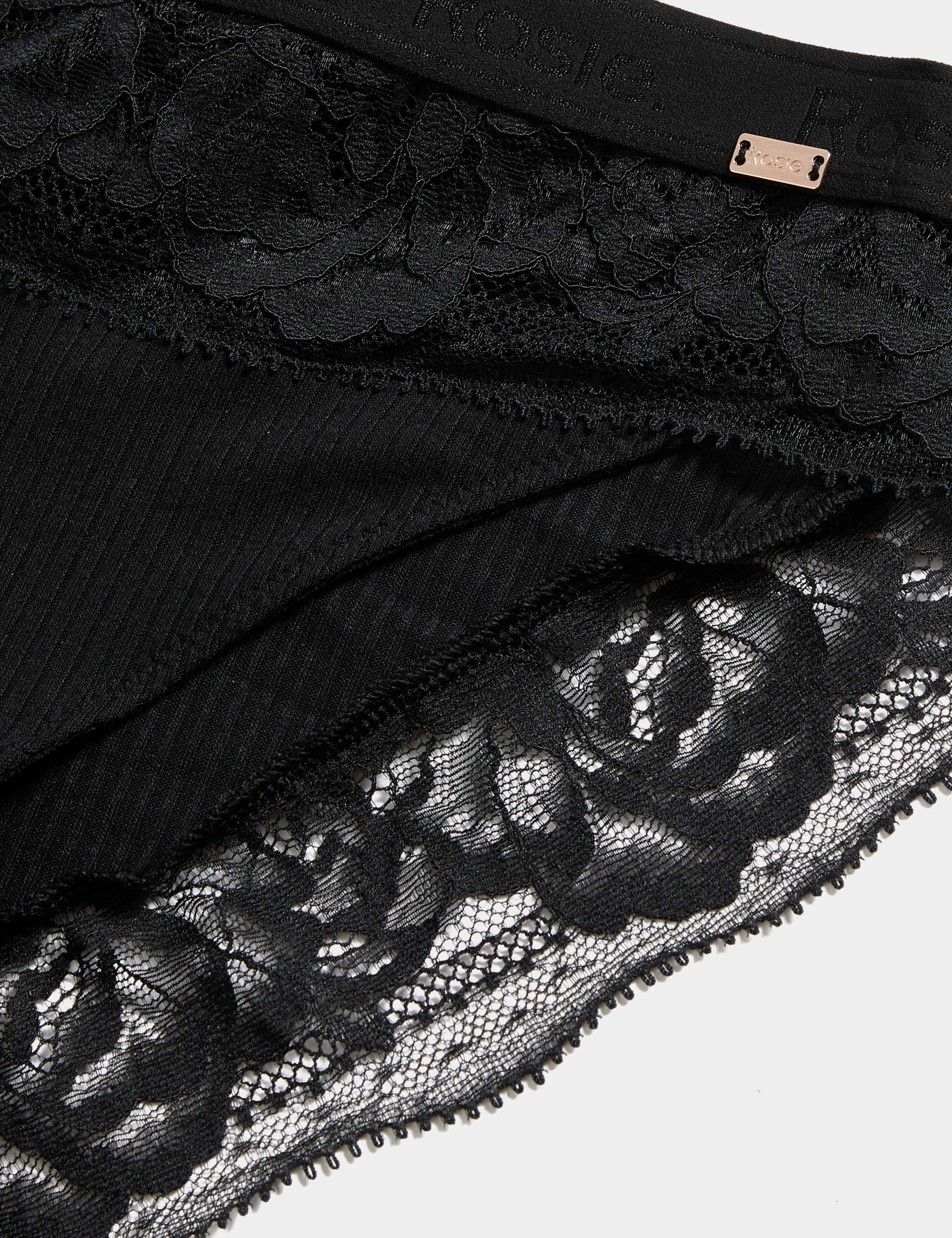Lounge Rib & Lace High Leg Knickers 5 of 5