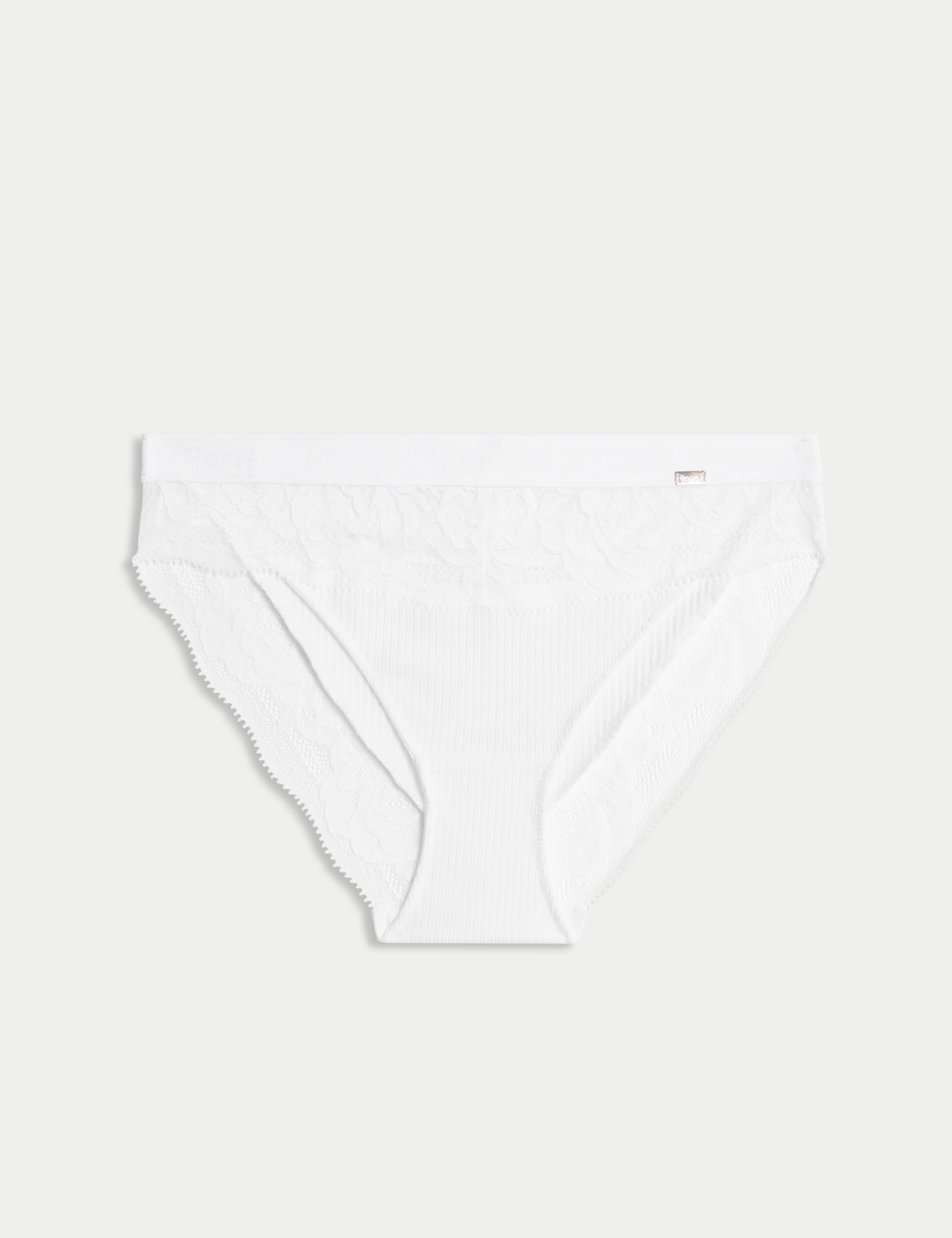 Lounge Rib & Lace High Leg Knickers 2 of 5