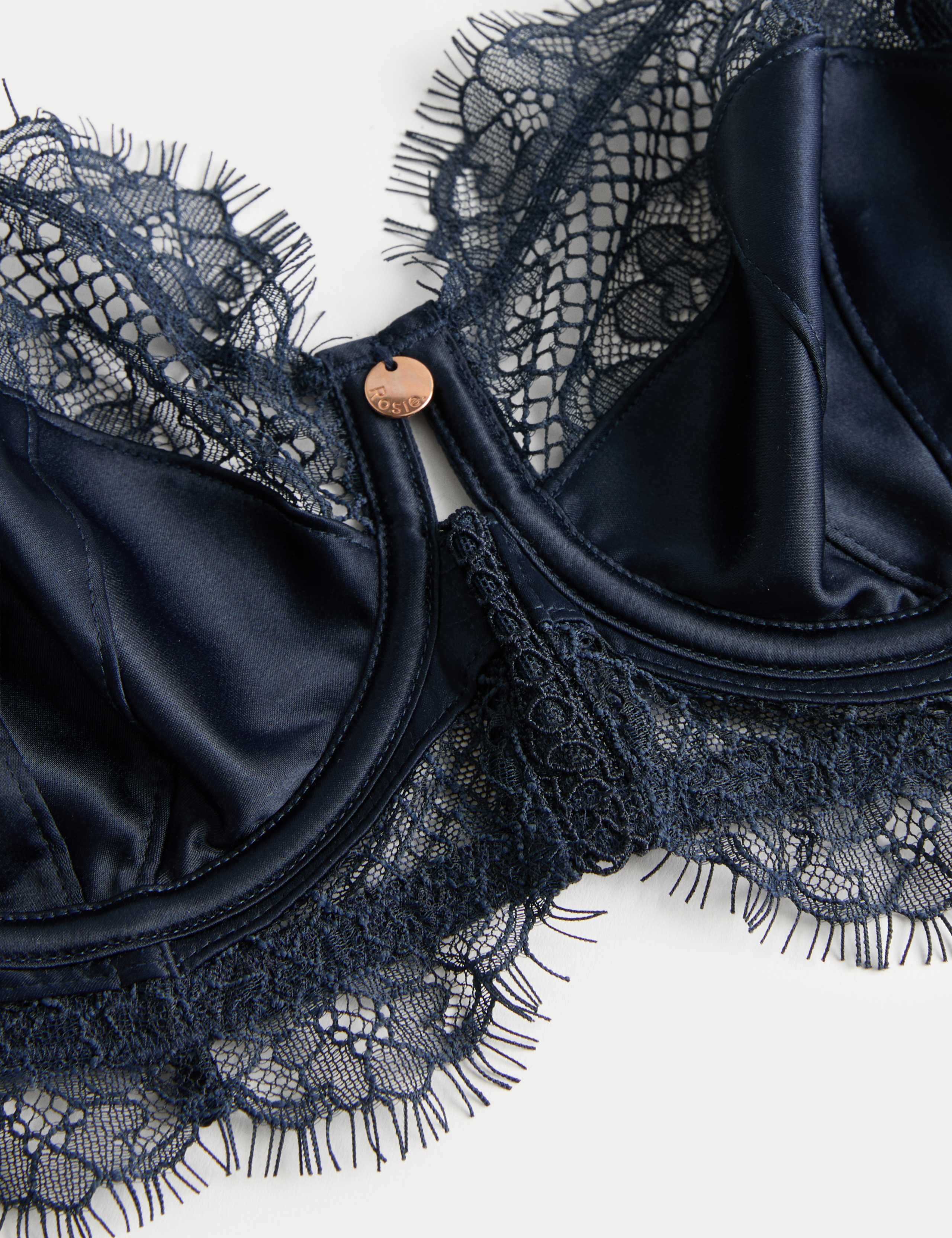Saffron Satin & Lace Wired Balcony Bra A-E 5 of 6