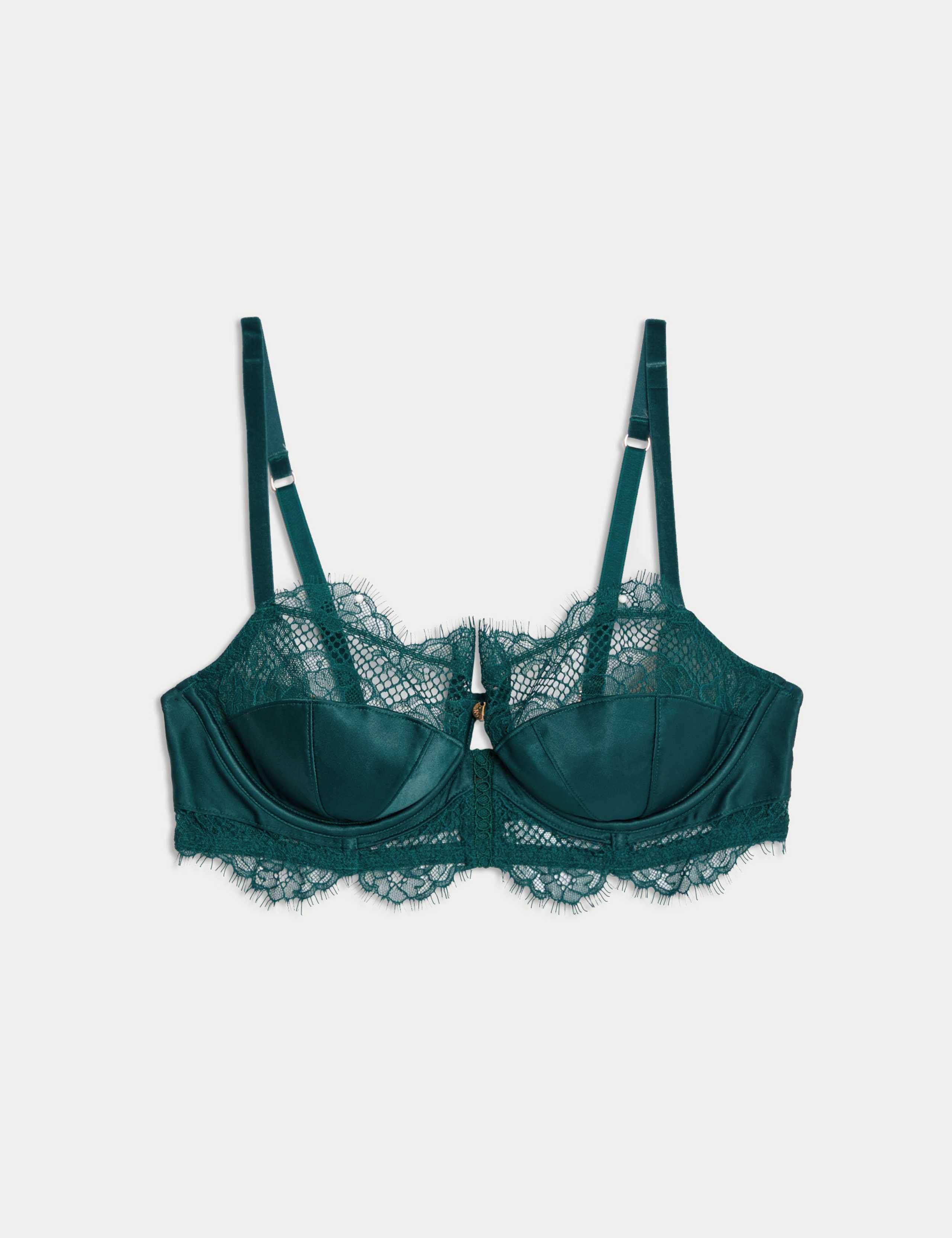 Saffron Satin & Lace Wired Balcony Bra (A-E) 2 of 7