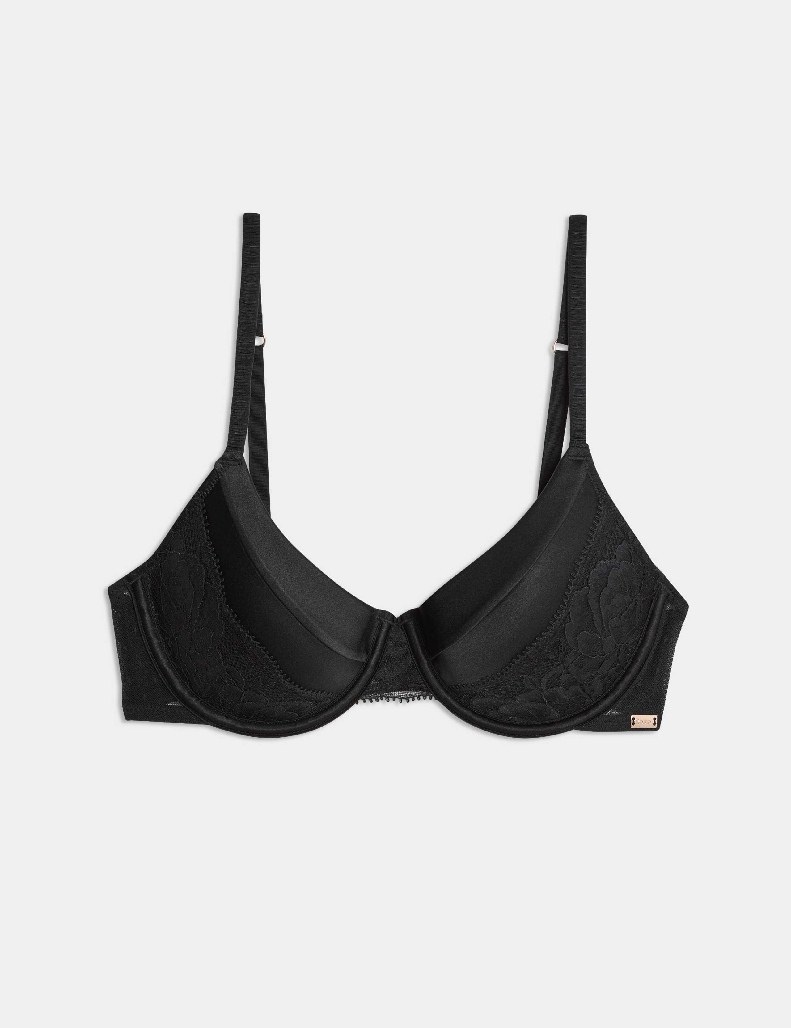 Silk & Lace Wired Demi Cup Bra (A-E) 2 of 6