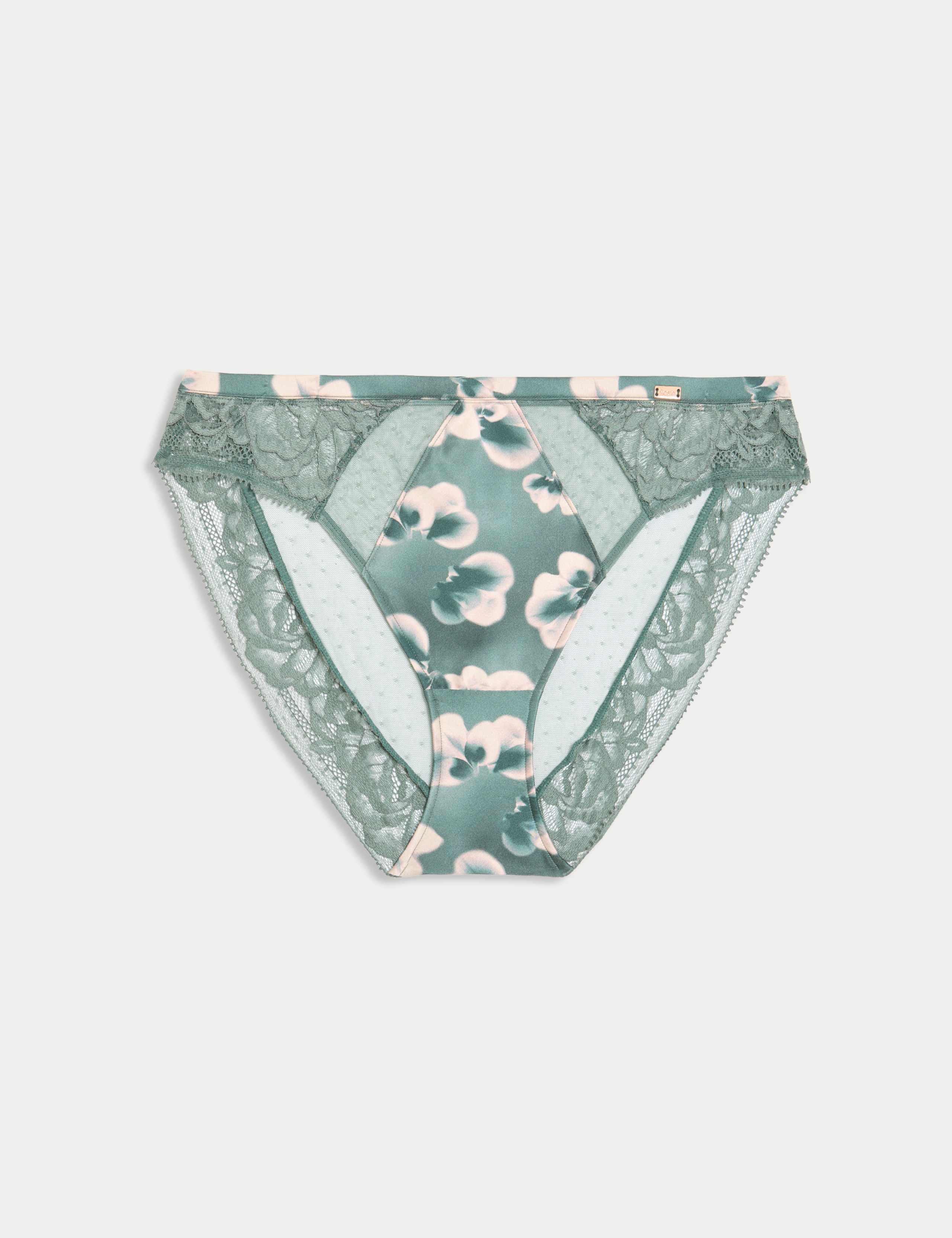 Kalina Silk & Lace High Leg Knickers 2 of 5