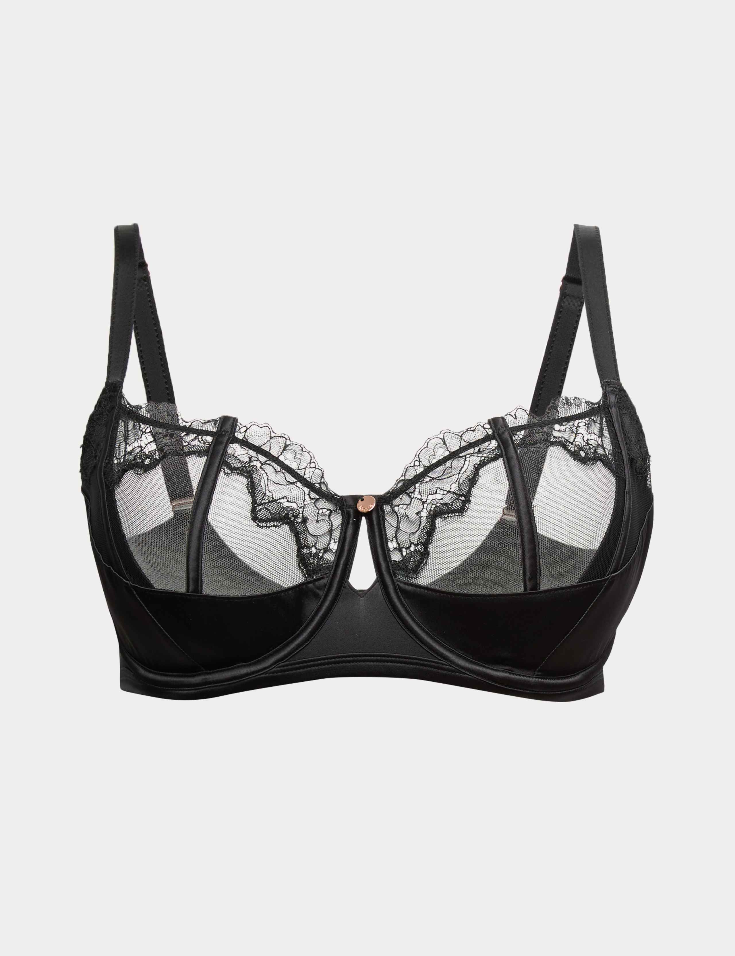 Liana Silk & Lace Wired Balcony Bra (F+) 2 of 6