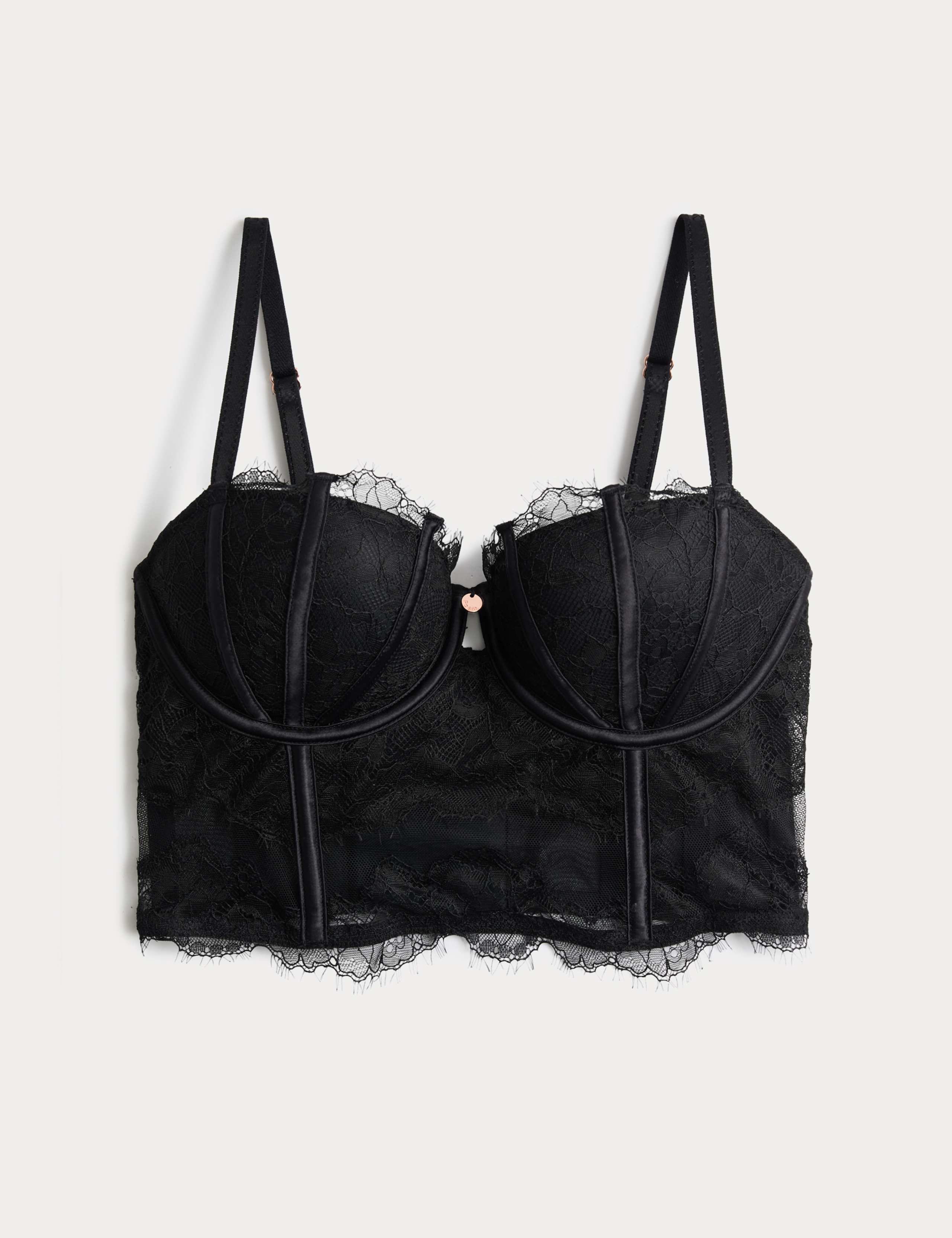 Liana Satin & Lace Wired Balconette Corset A-DD 2 of 8