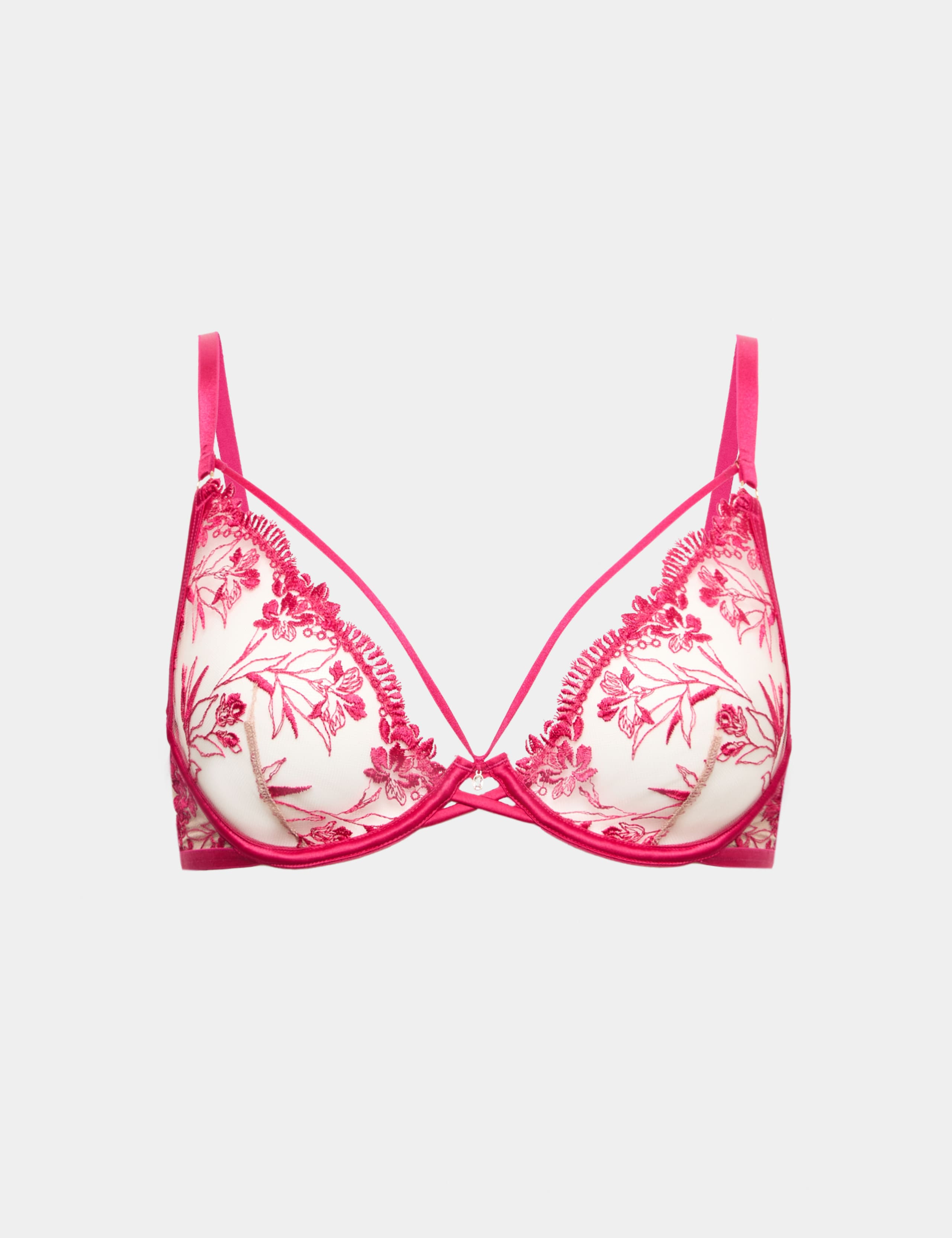Embroidered Wired Plunge Bra 2 of 6