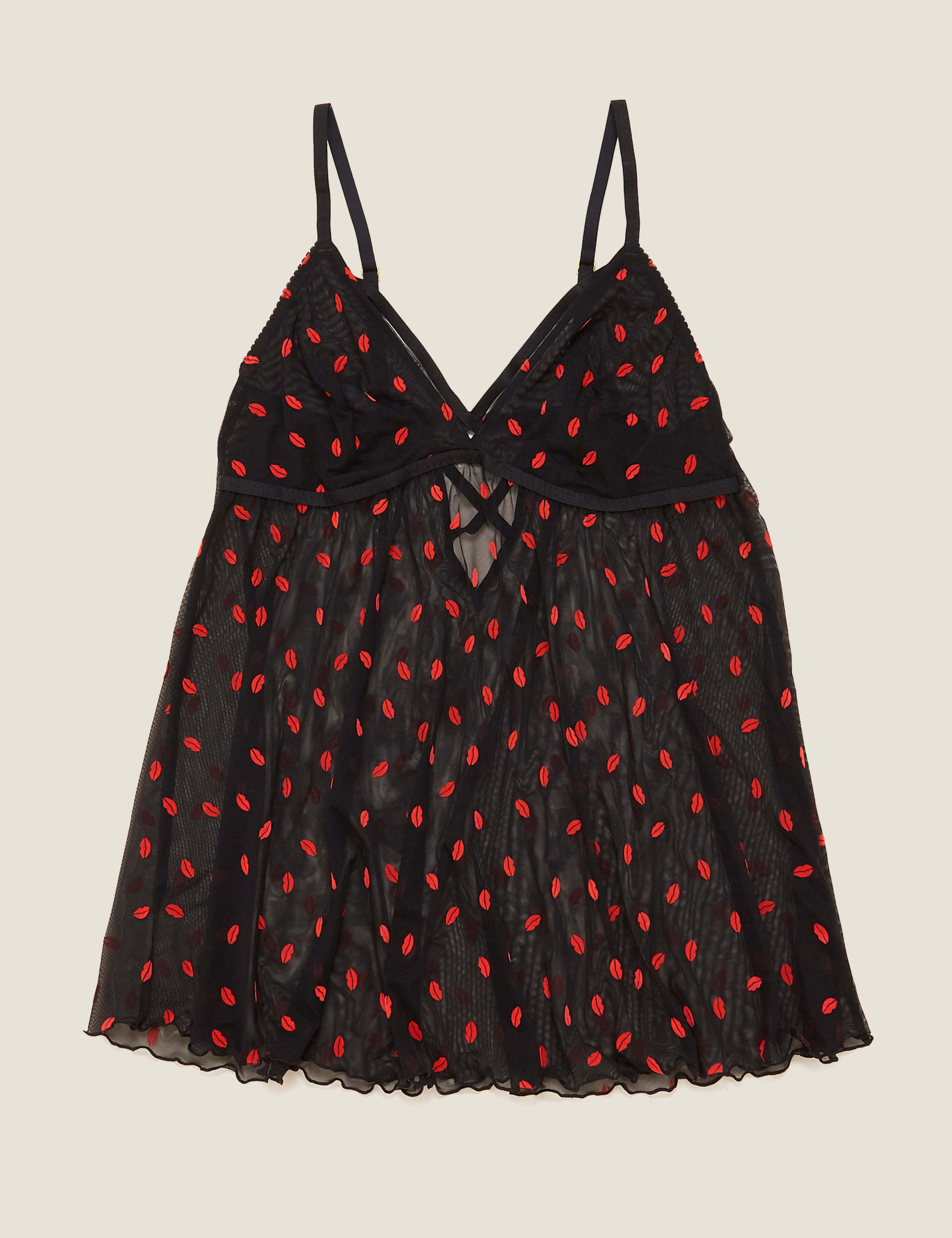 Sheer Kiss Flock Babydoll Camisole 1 of 3