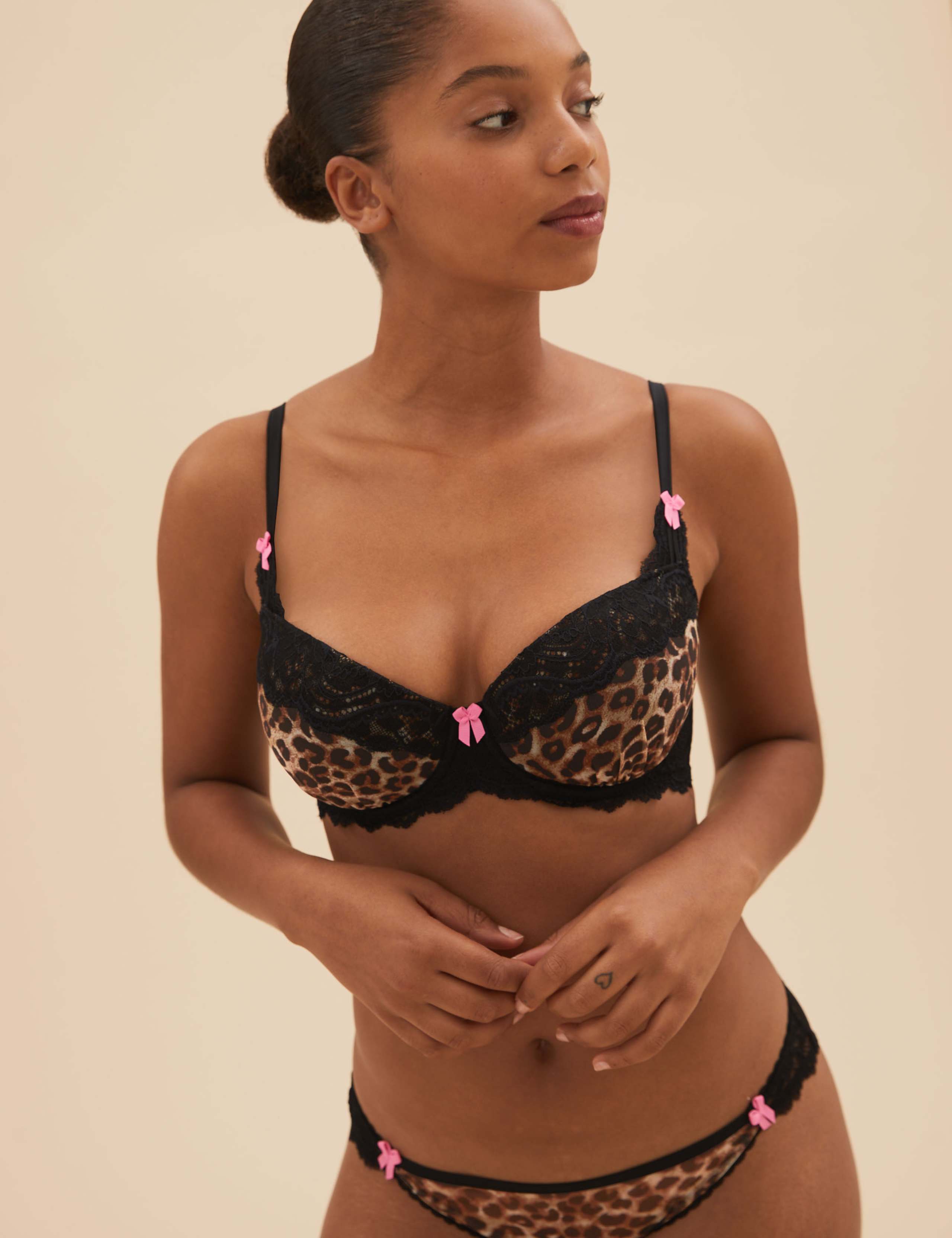 Animal Print Balcony Bra A-E 1 of 8