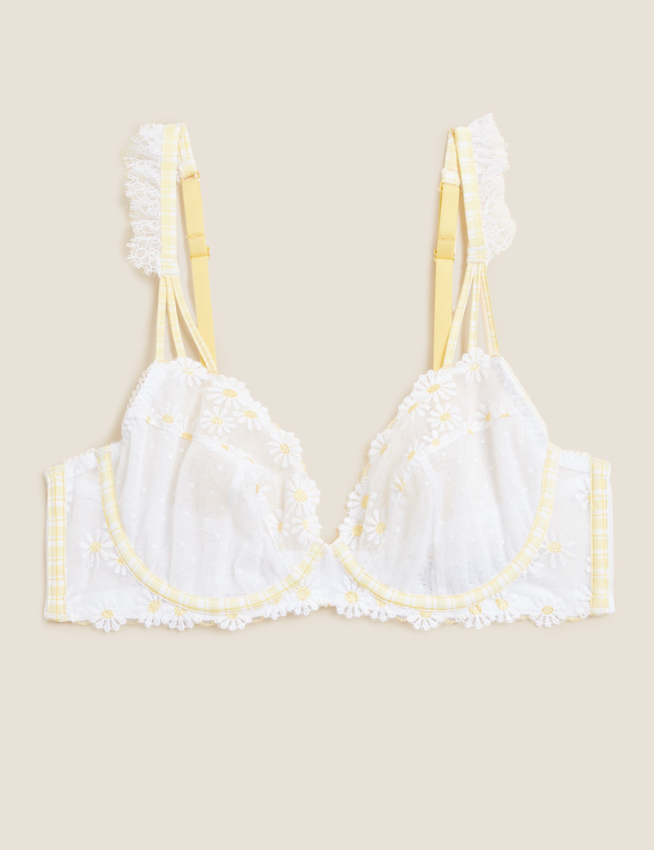 Delphy Embroidered Wired Plunge Bra A-E 2 of 7