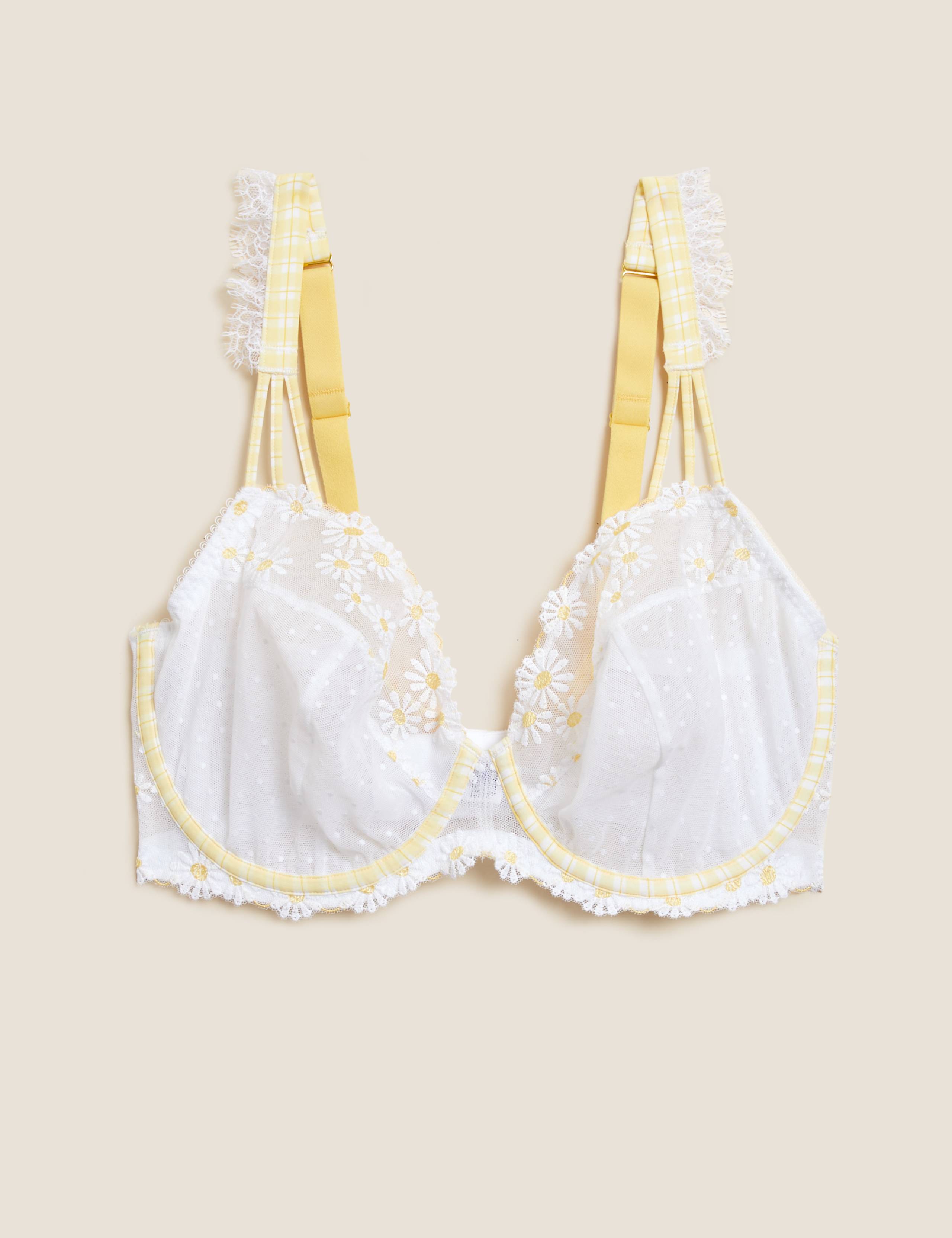 Delphy Embroidered Wired Plunge Bra F-H 2 of 6