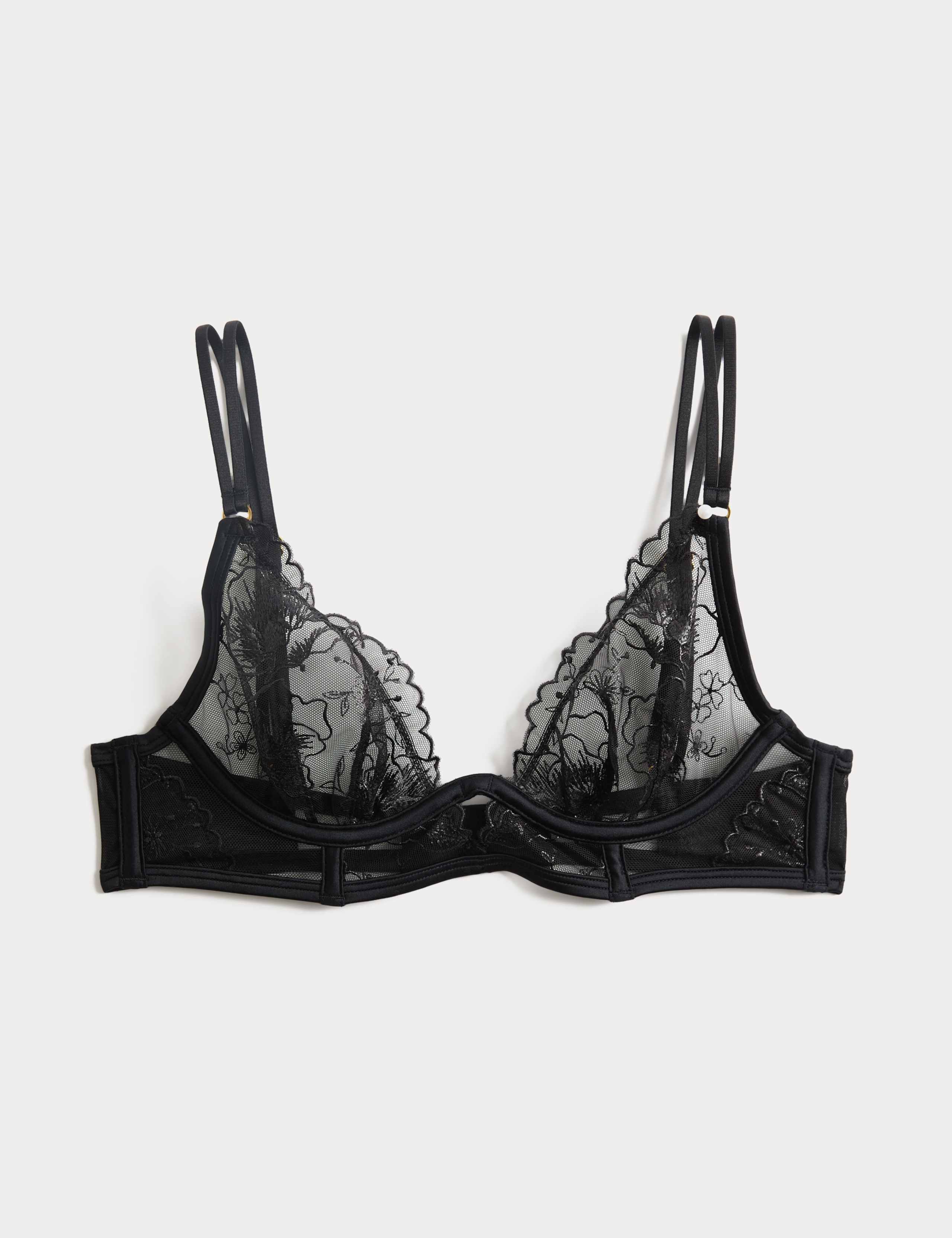 Arianna Embroidery Wired Longline Plunge Bra (A-E) 2 of 7