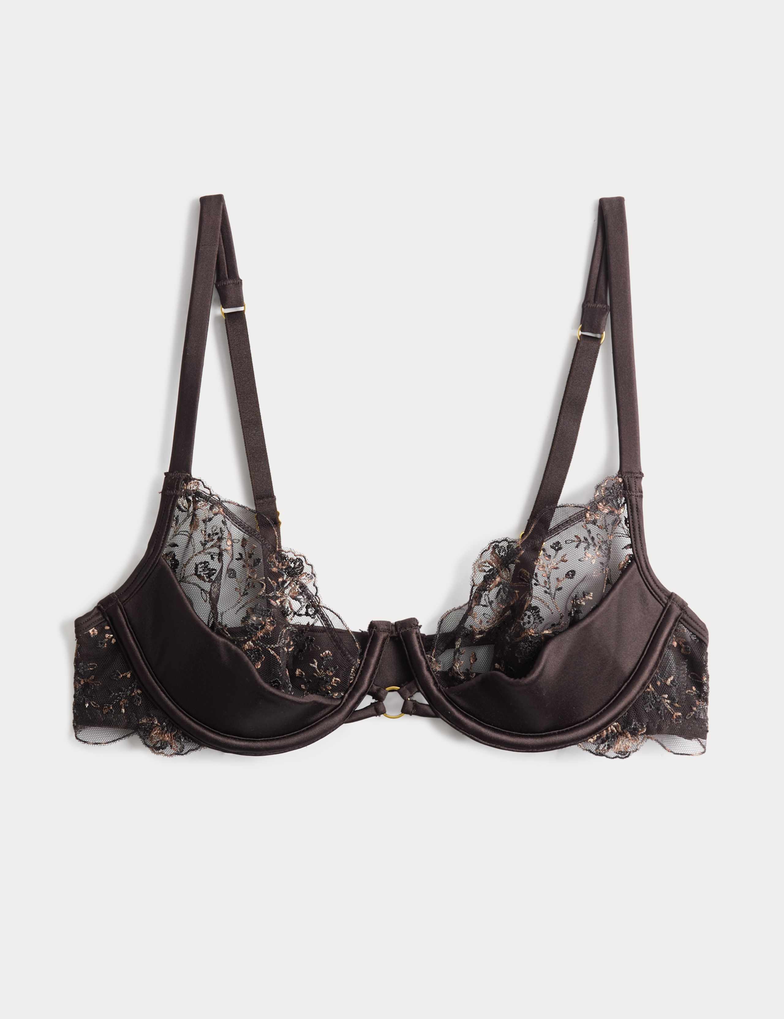 Mia Leopard Embroidery Quarter Cup Bra (A-E) 2 of 6
