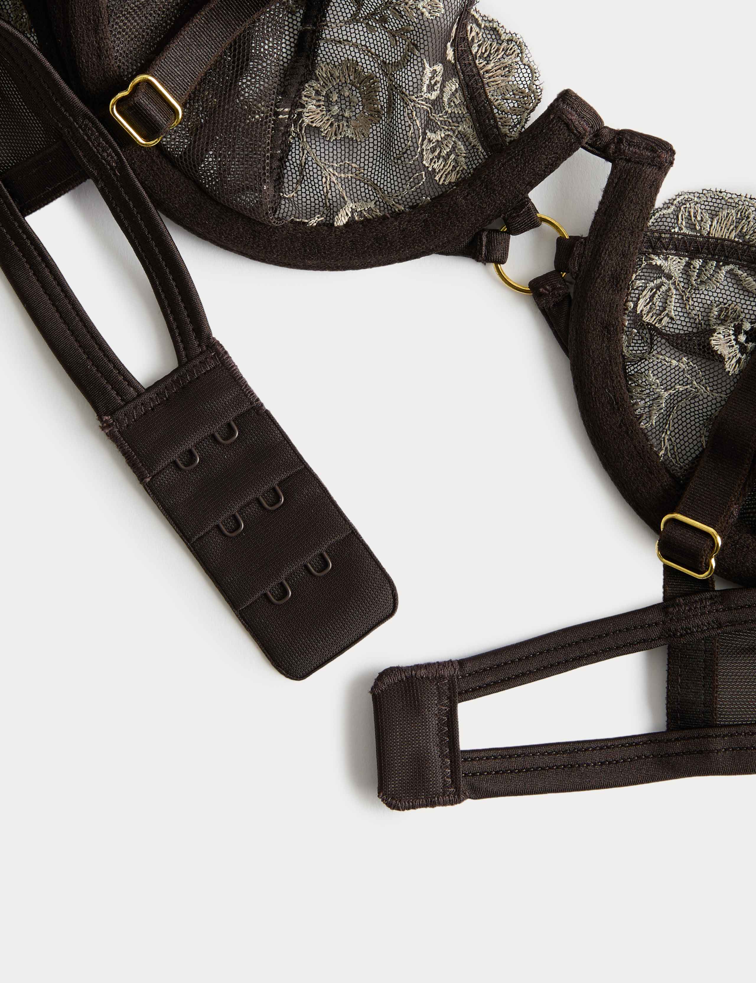 Mia Leopard Embroidery Wired Balcony Bra (A-E) 3 of 3