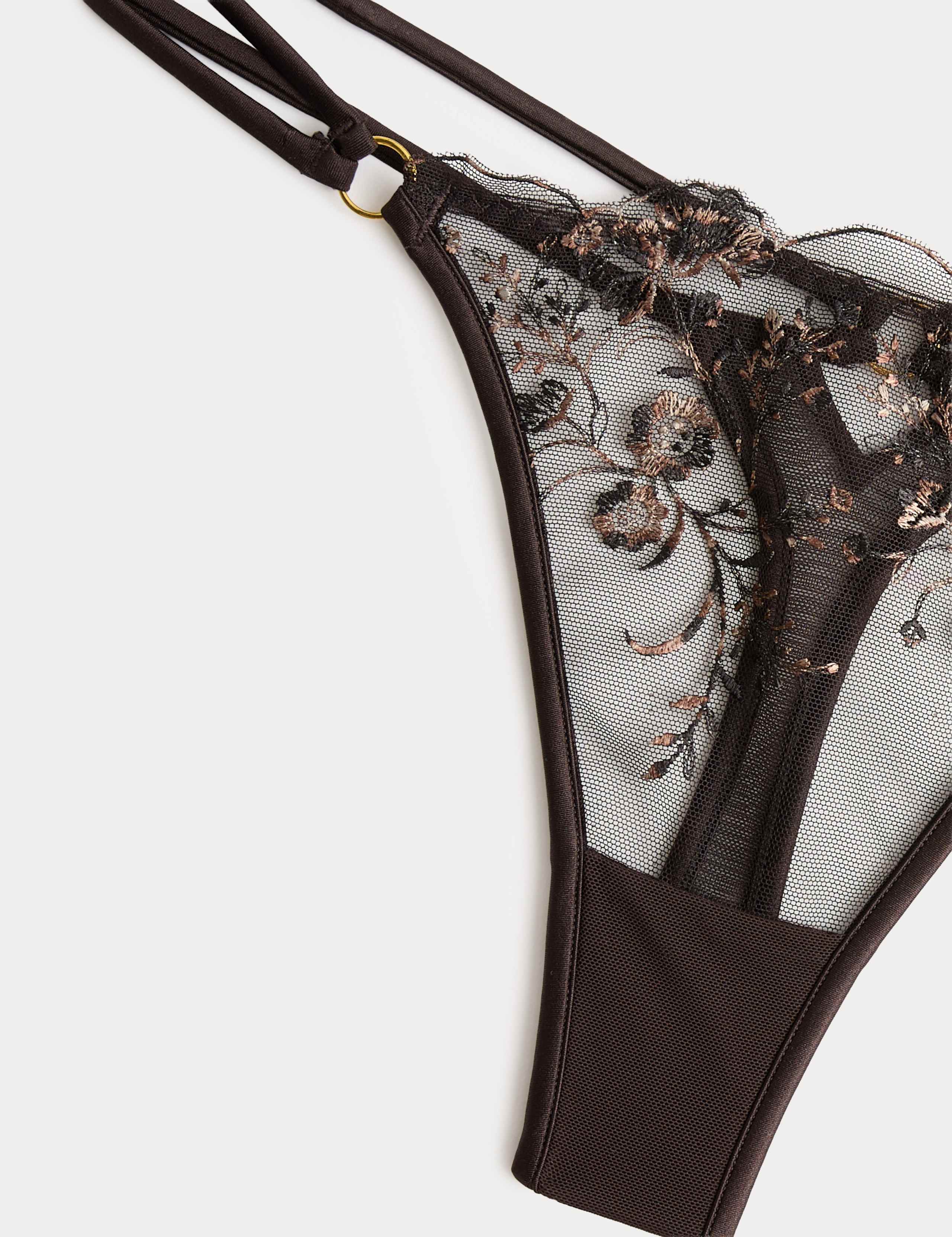 Mia Leopard Embroidery Thong 5 of 5