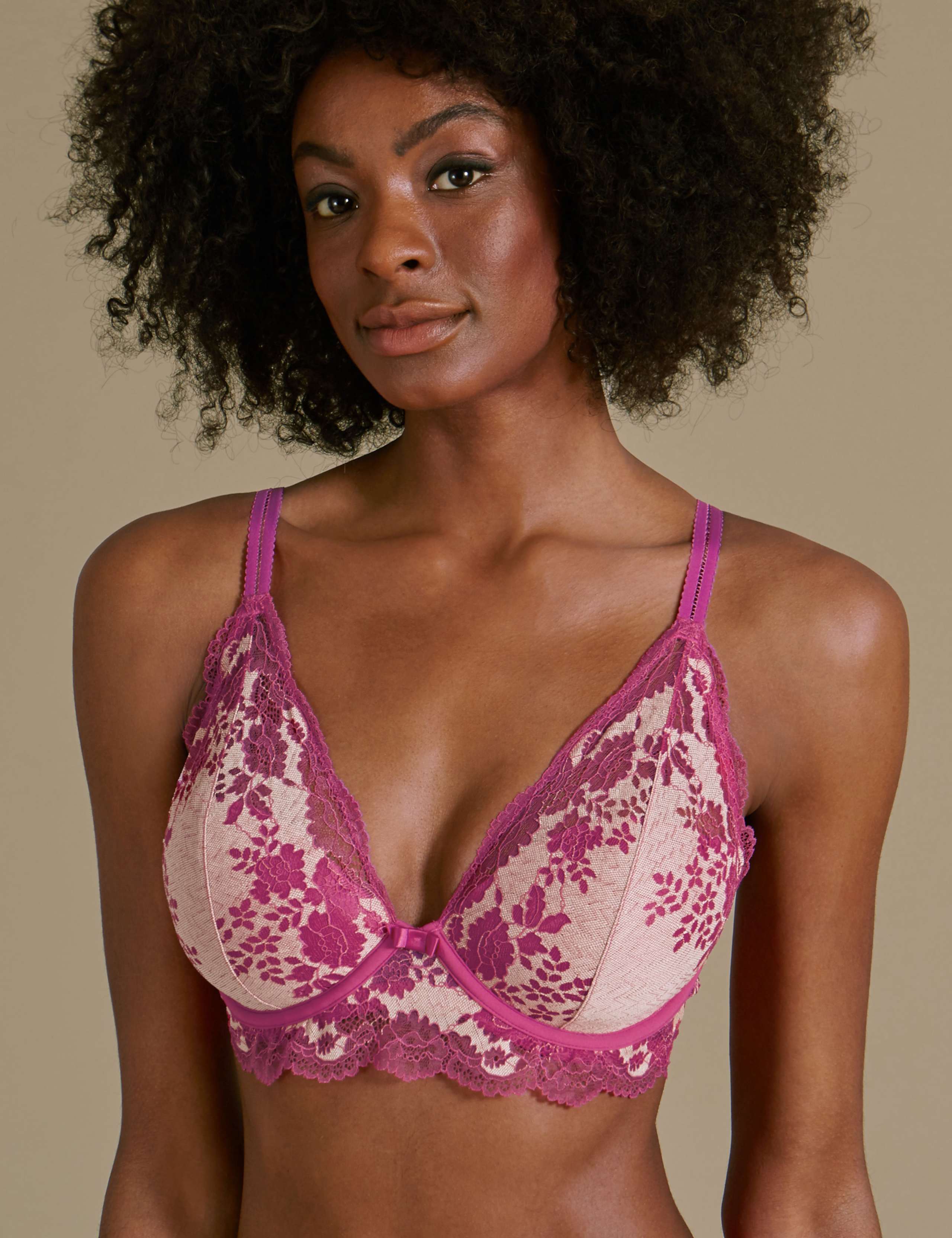 Lace Padded Plunge Bra A-DD 1 of 5