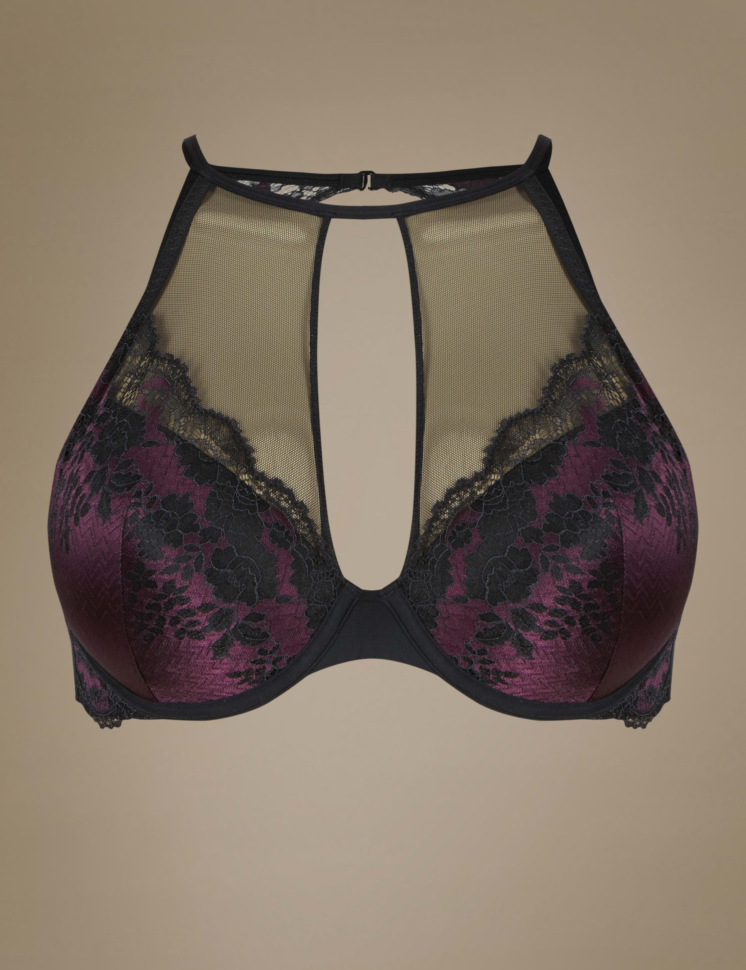 Lace Padded Plunge Bra A-DD 2 of 5