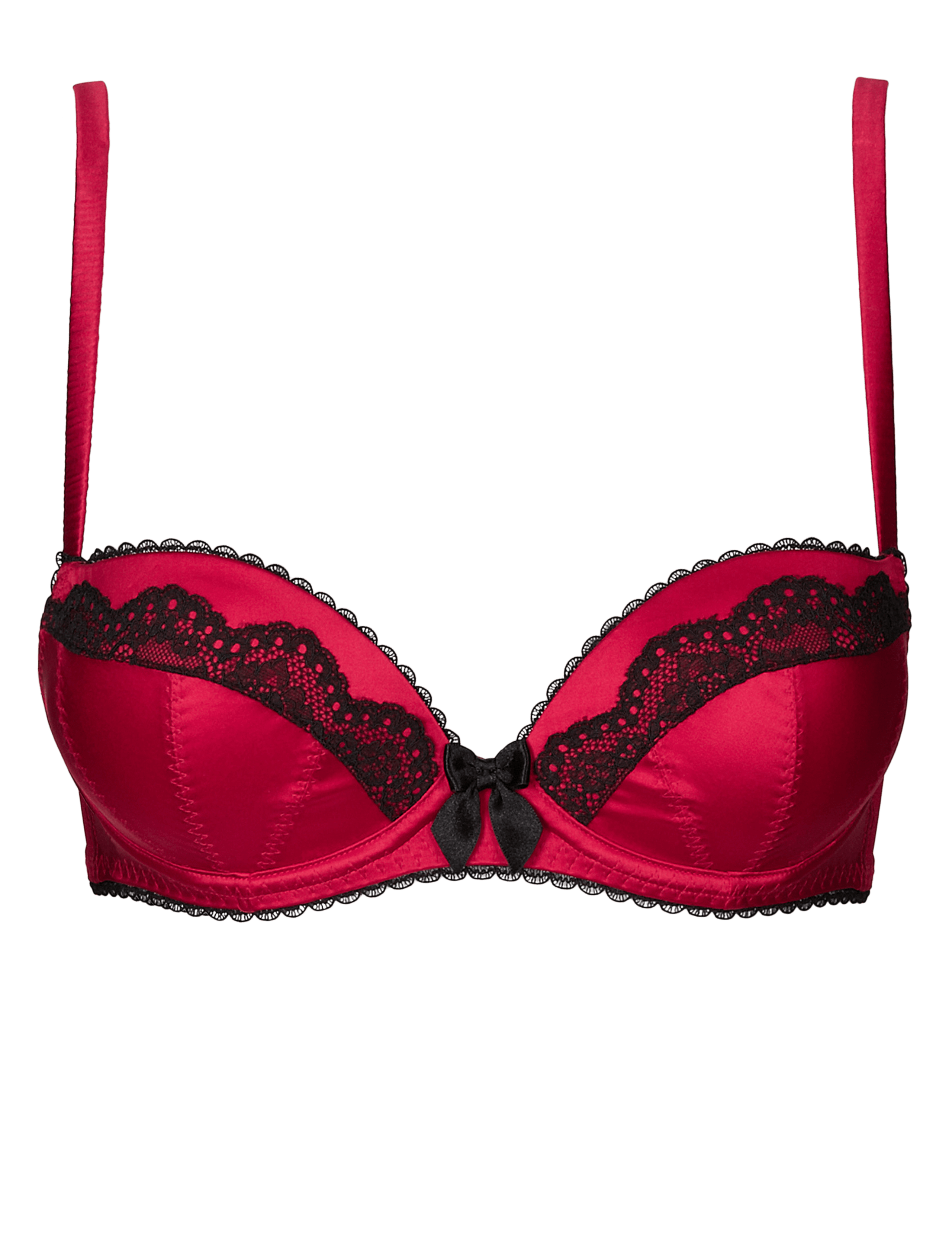 Silk Push-Up Balcony Padded A-DD Bra with Lace 2 of 5