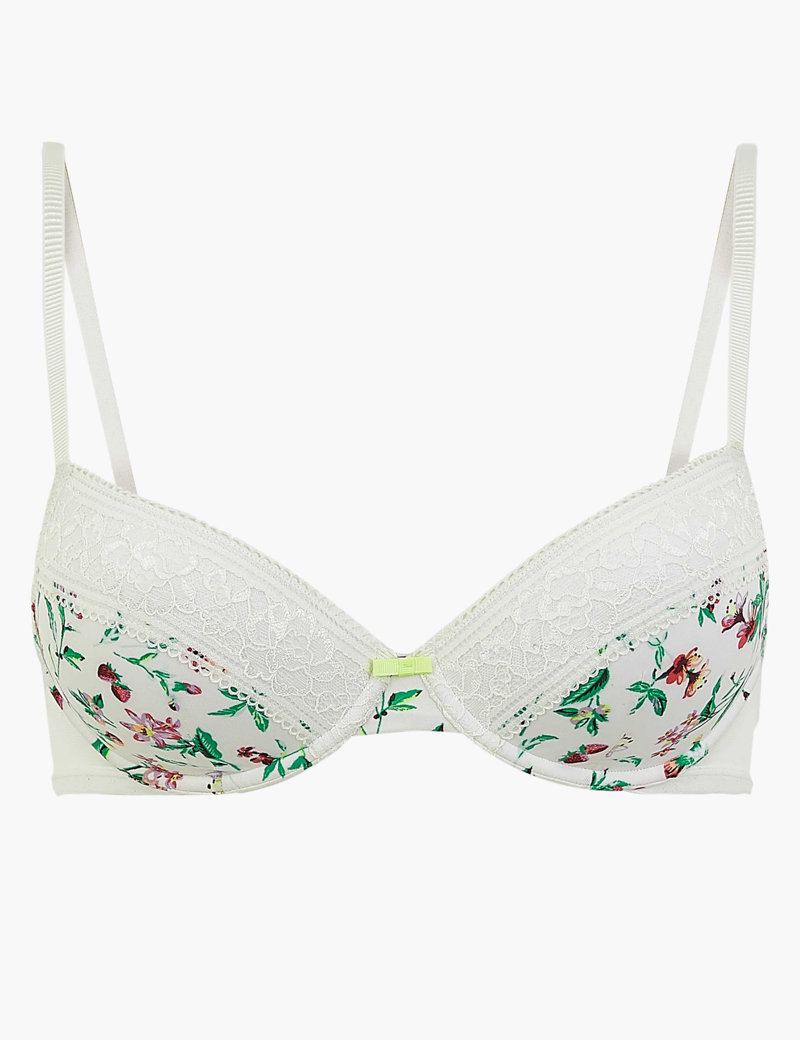 Floral Lace Smoothing Padded Plunge Bra A-E 2 of 6