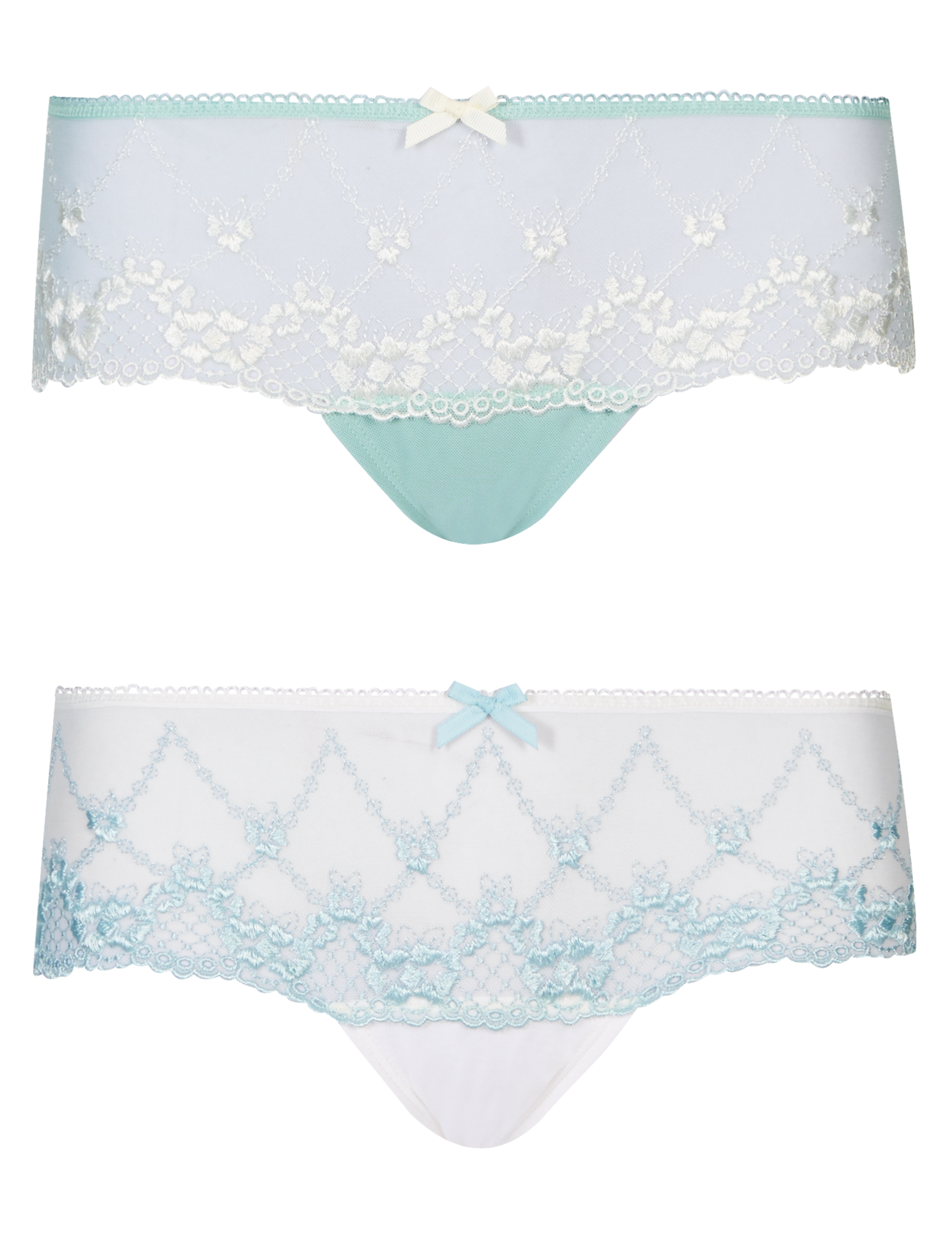 2 Pack Floral Embroidered Low Rise Shorts 2 of 4
