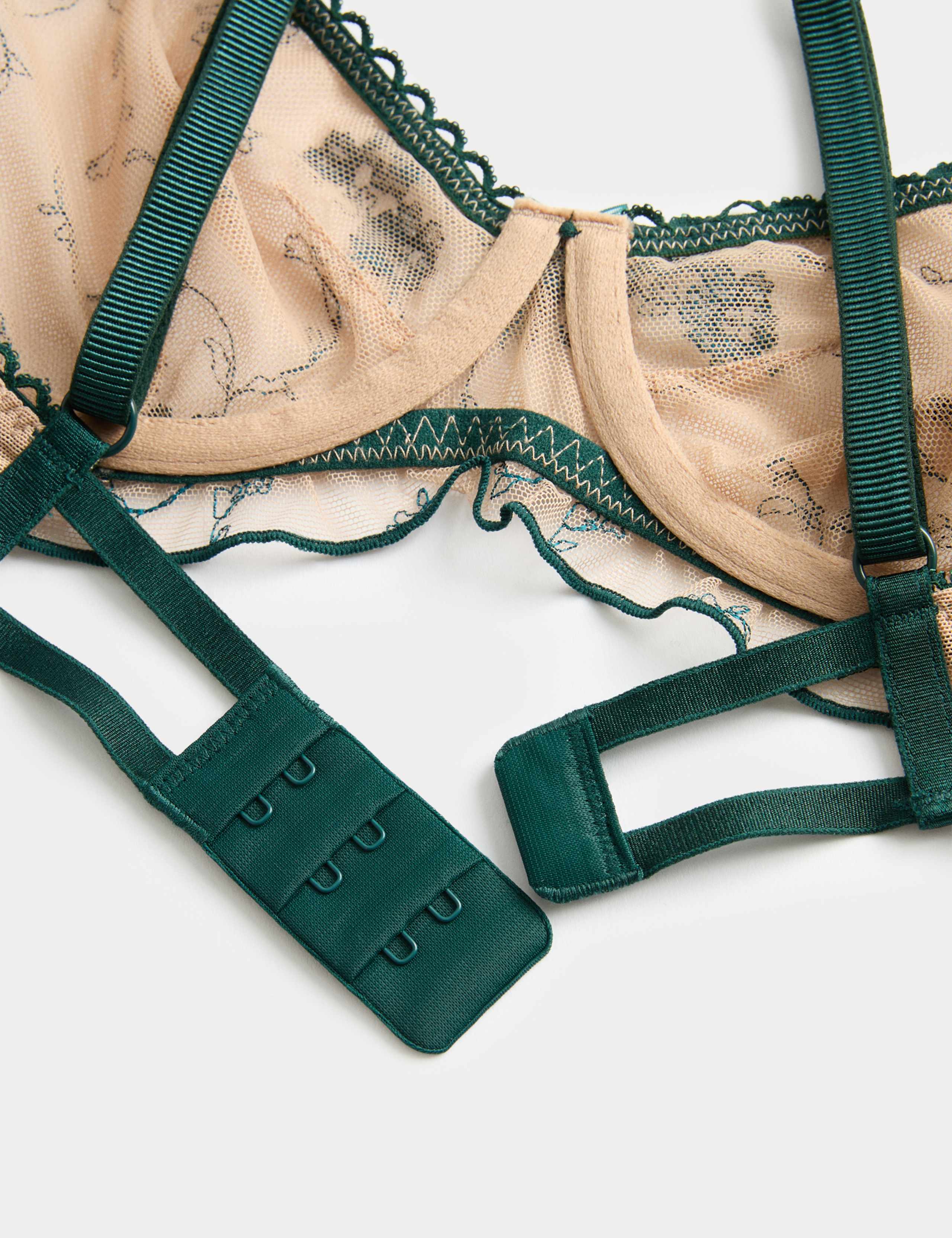 Helena Embroidery Wired Demi Cup Bra (A-E) 6 of 6
