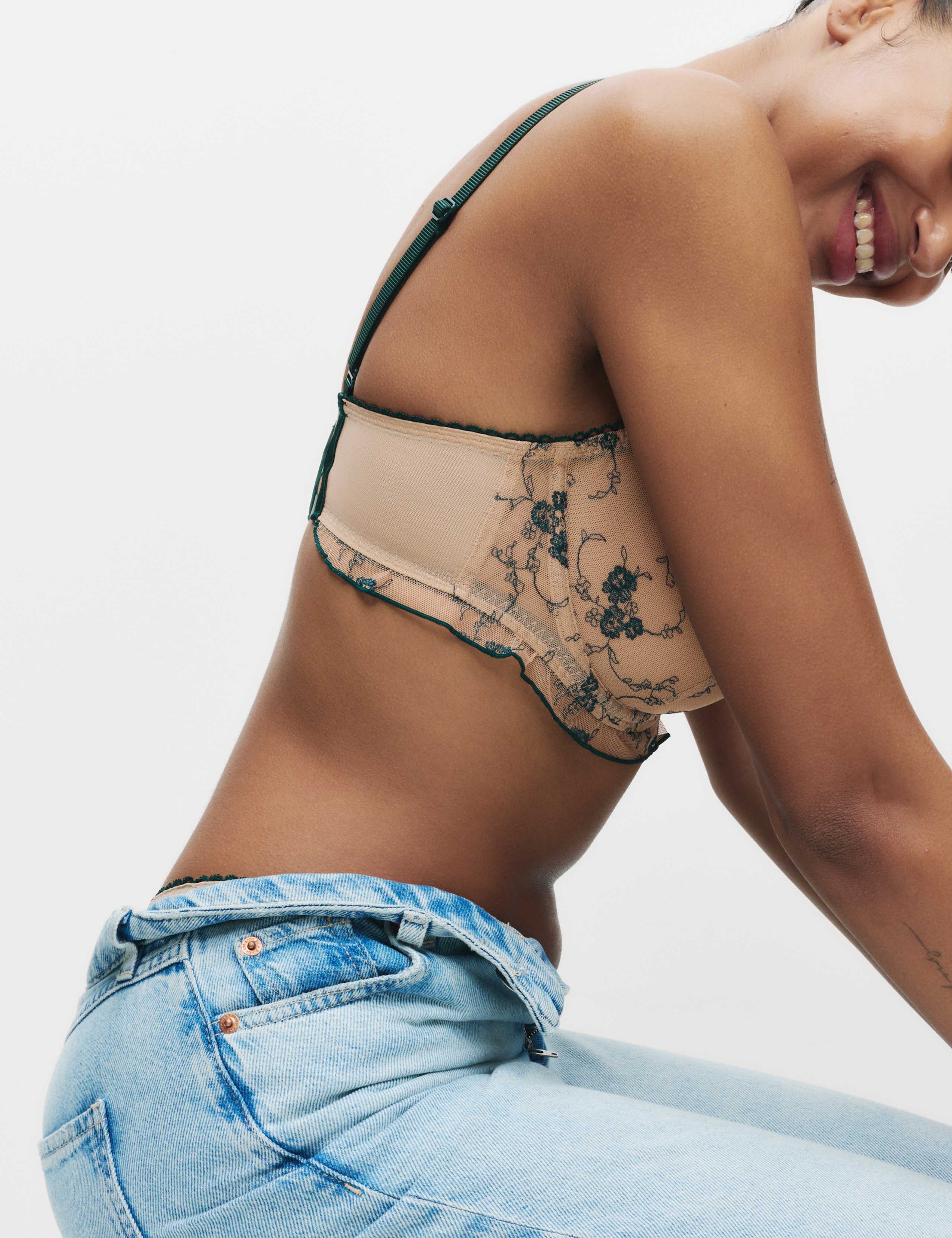 Helena Embroidery Wired Demi Cup Bra (F-H) 5 of 9