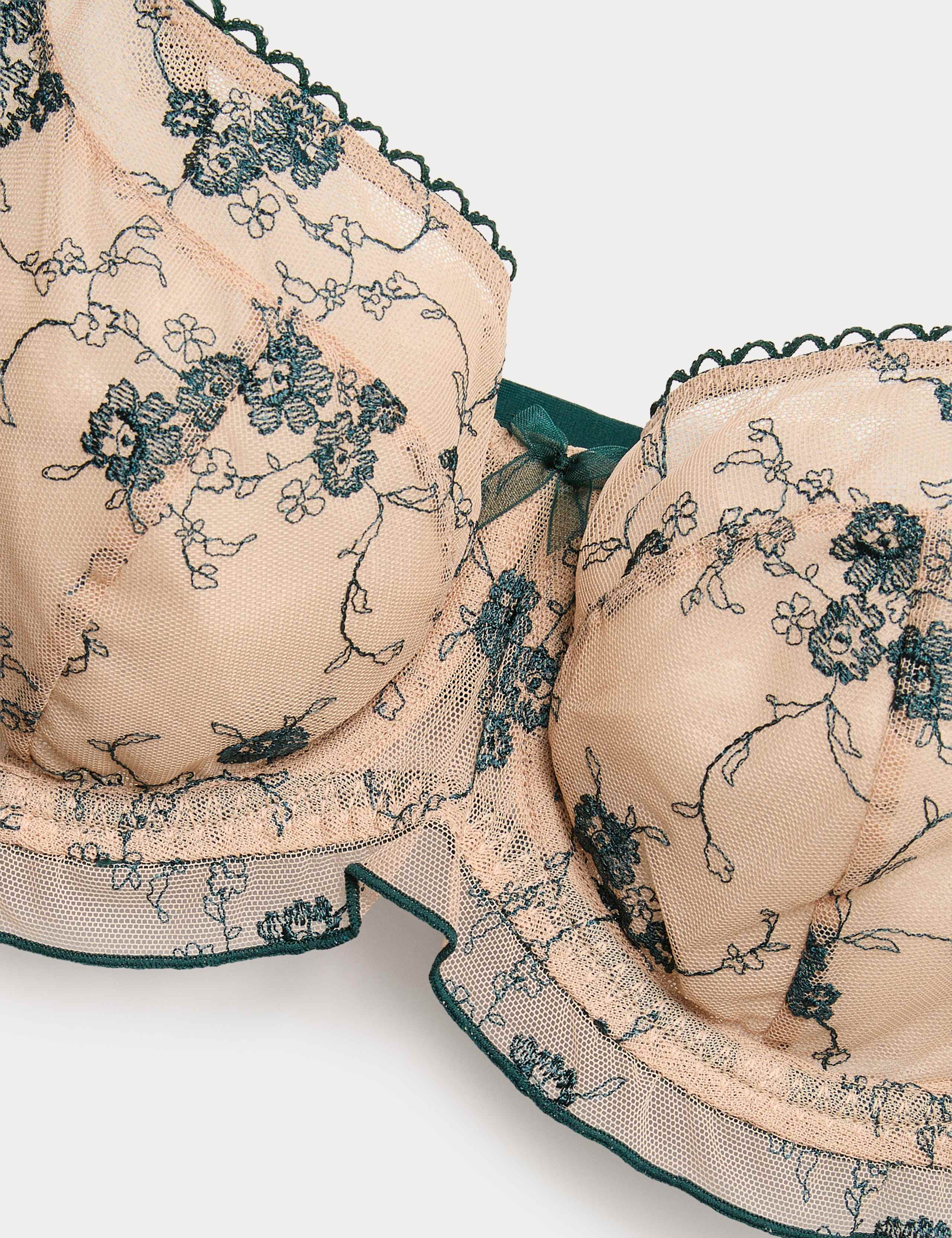 Helena Embroidery Wired Demi Cup Bra (F-H) 2 of 4