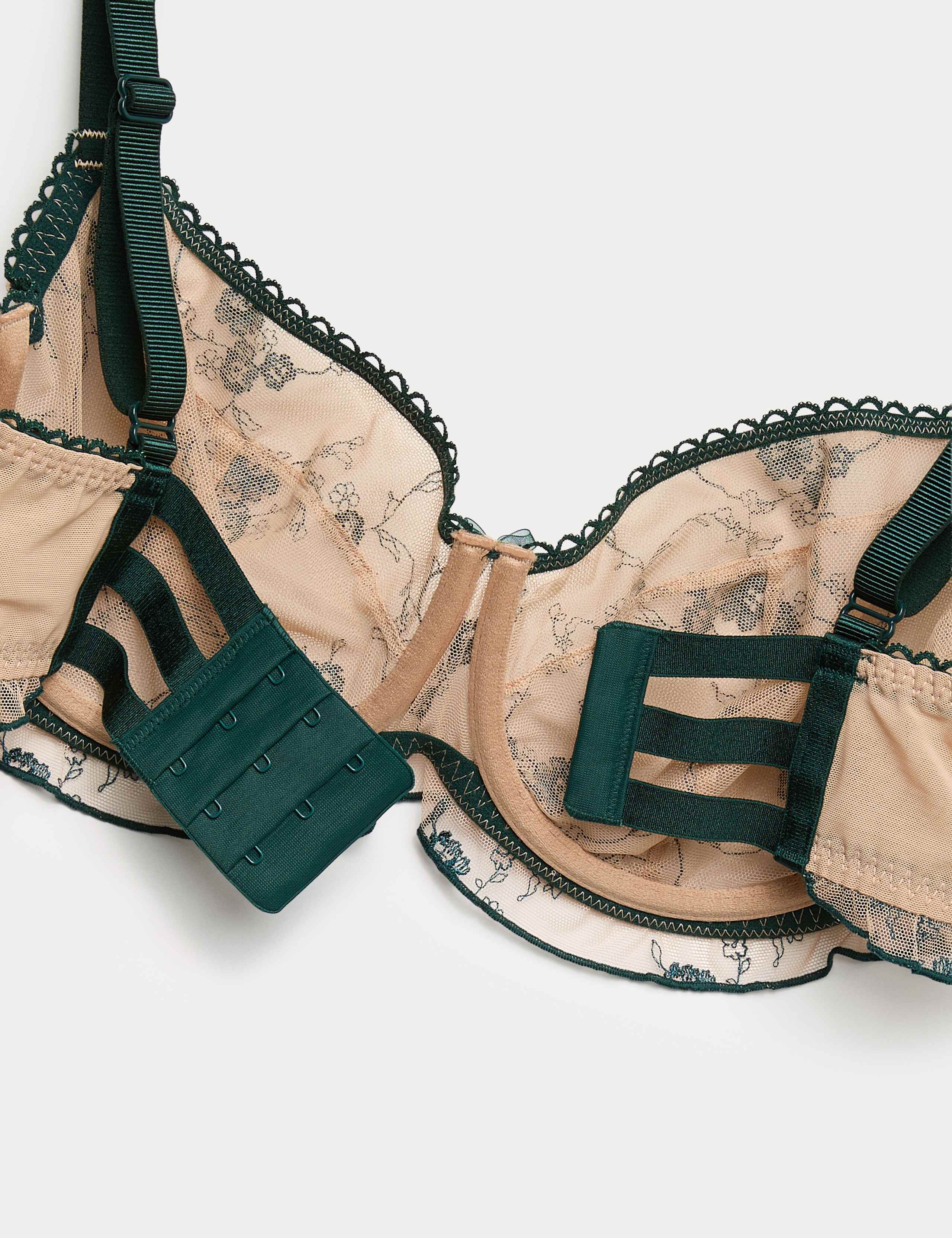 Helena Embroidery Wired Demi Cup Bra (F-H) 3 of 4