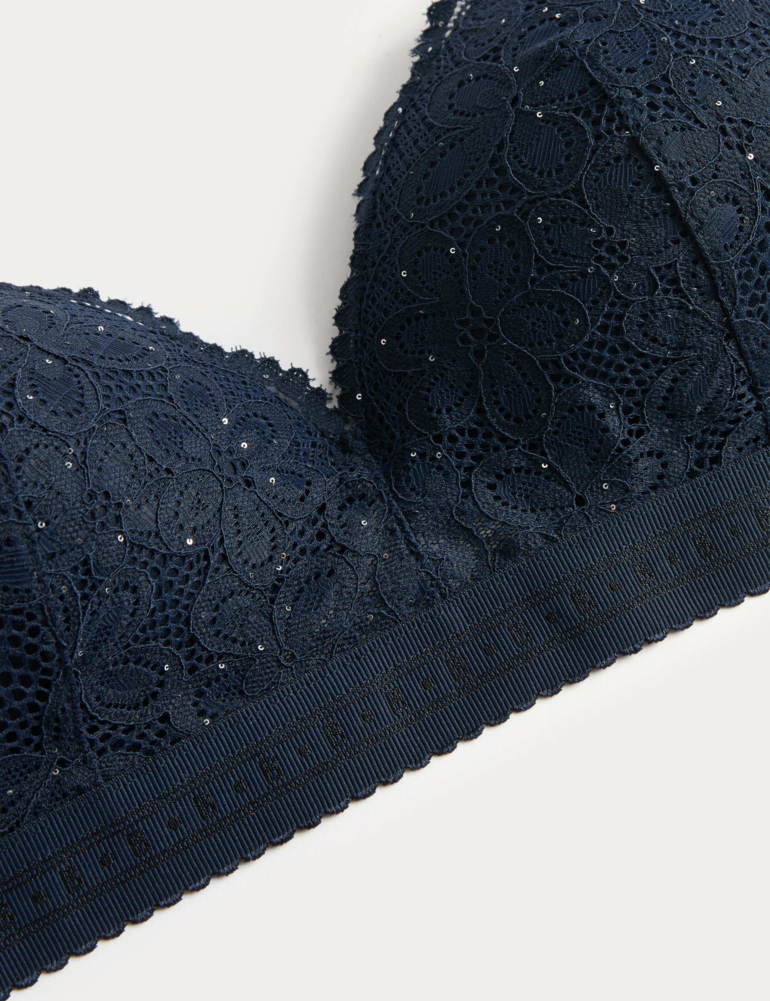 Cleo Sequin Lace Non Wired Plunge Bra 7 of 8