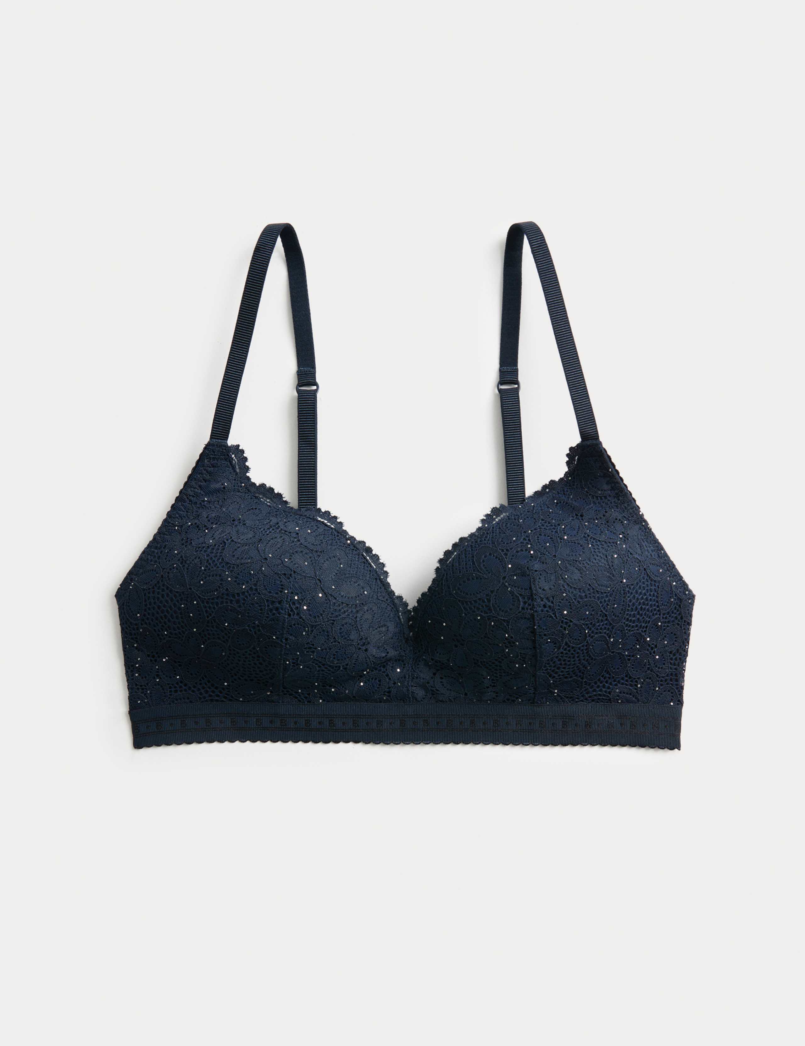 Cleo Sequin Lace Non Wired Plunge Bra 2 of 8
