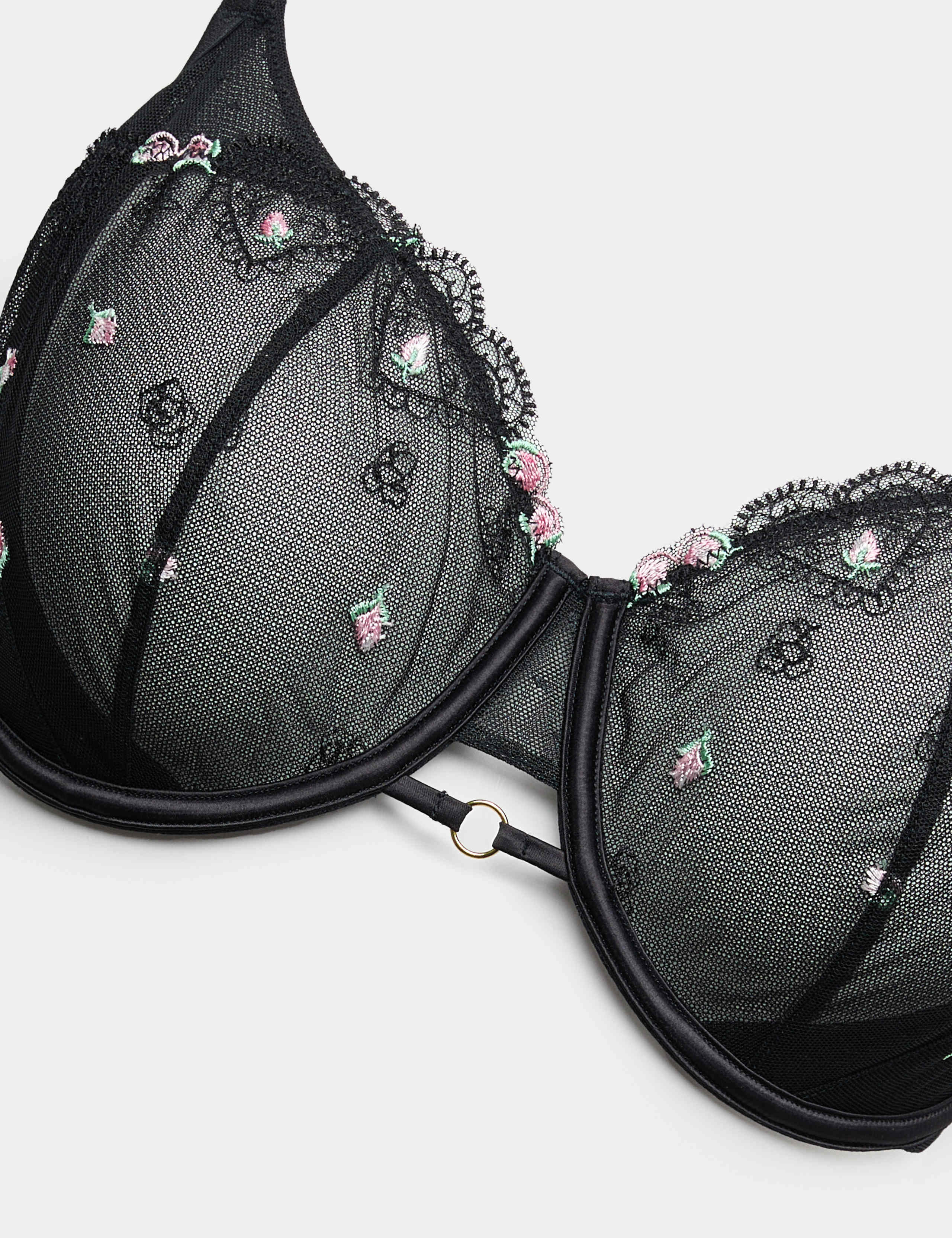 Leah Embroidery Wired Demi Cup Bra F+ 2 of 3