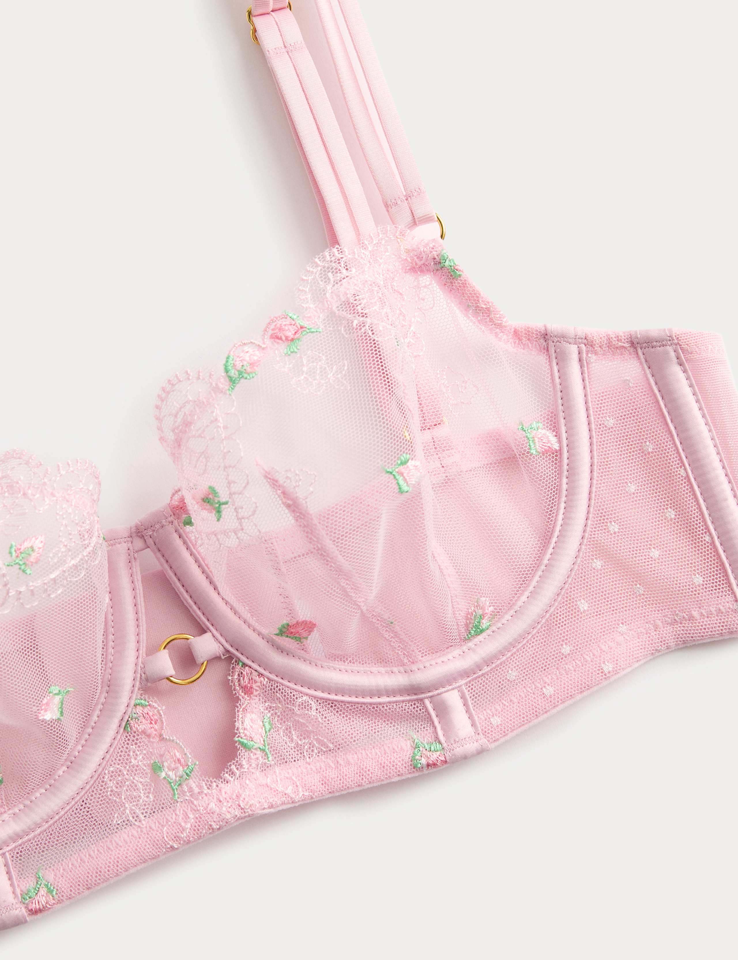 Leah Embroidery Wired Longline Balcony Bra (A-E) 5 of 6