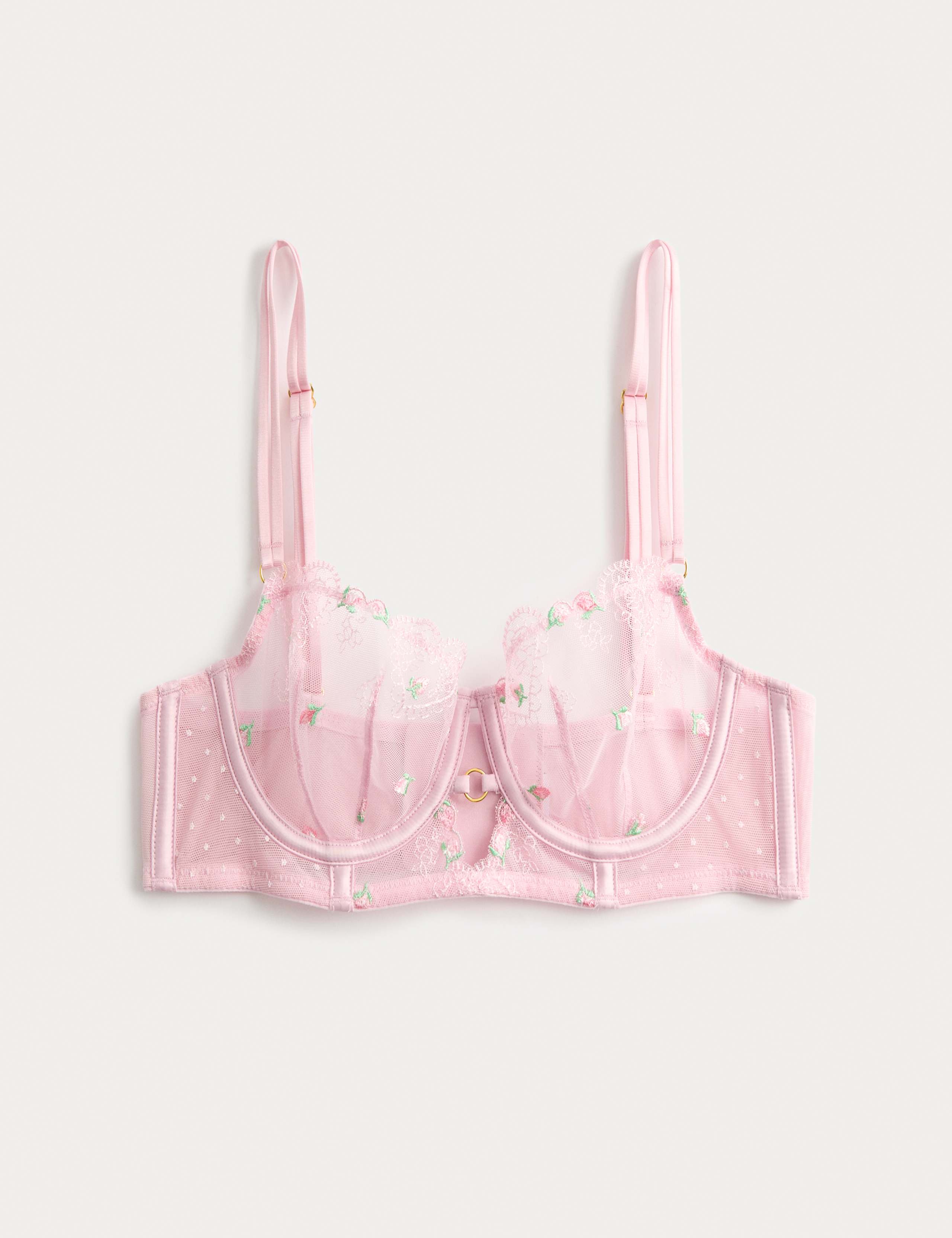 Leah Embroidery Wired Longline Balcony Bra (A-E) 2 of 6