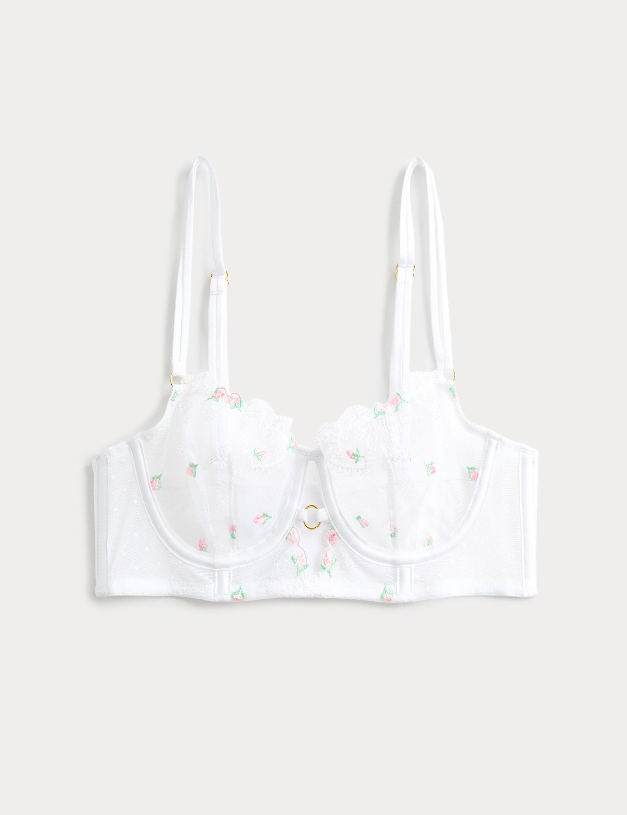 Leah Embroidery Wired Longline Balcony Bra (A-E) 2 of 6