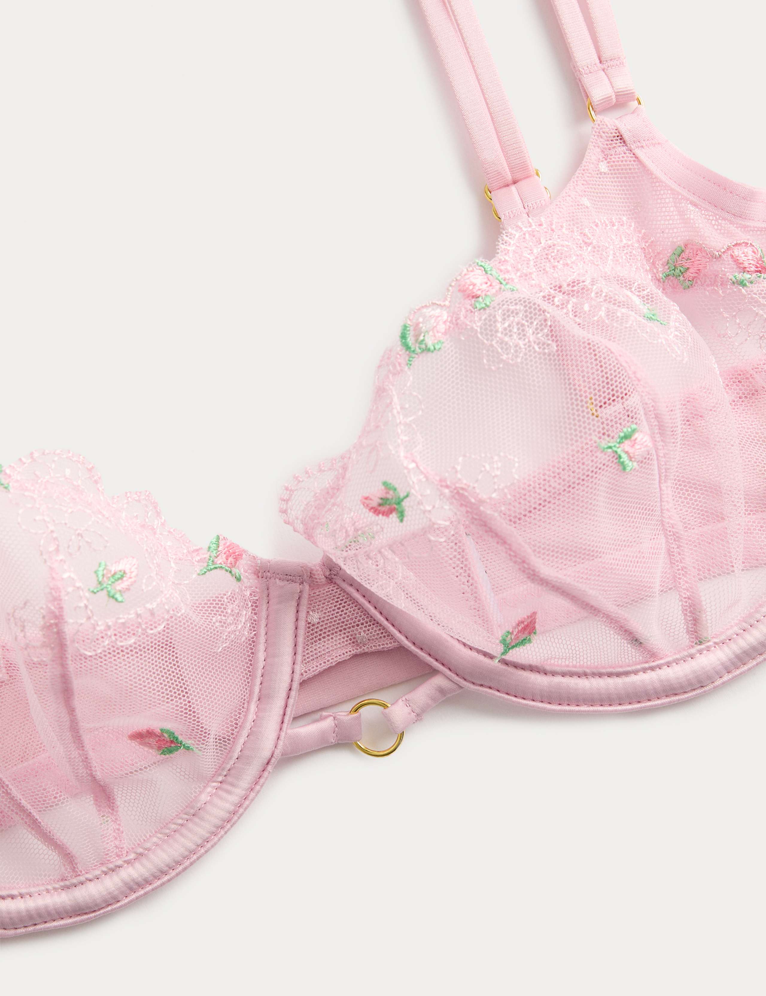 Leah Embroidery Wired Demi Cup Bra (A-E) 5 of 6