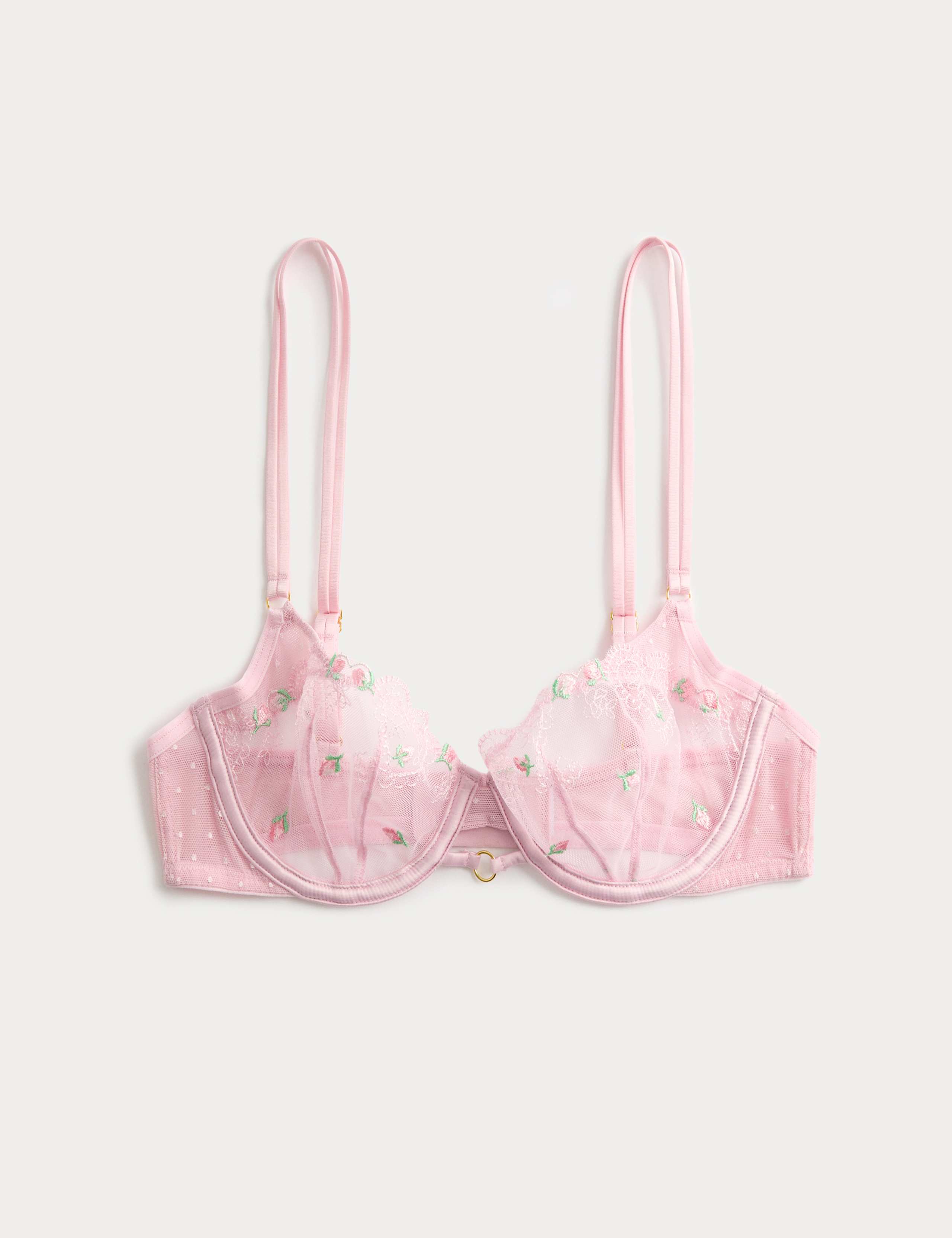 Leah Embroidery Wired Demi Cup Bra (A-E) 2 of 6