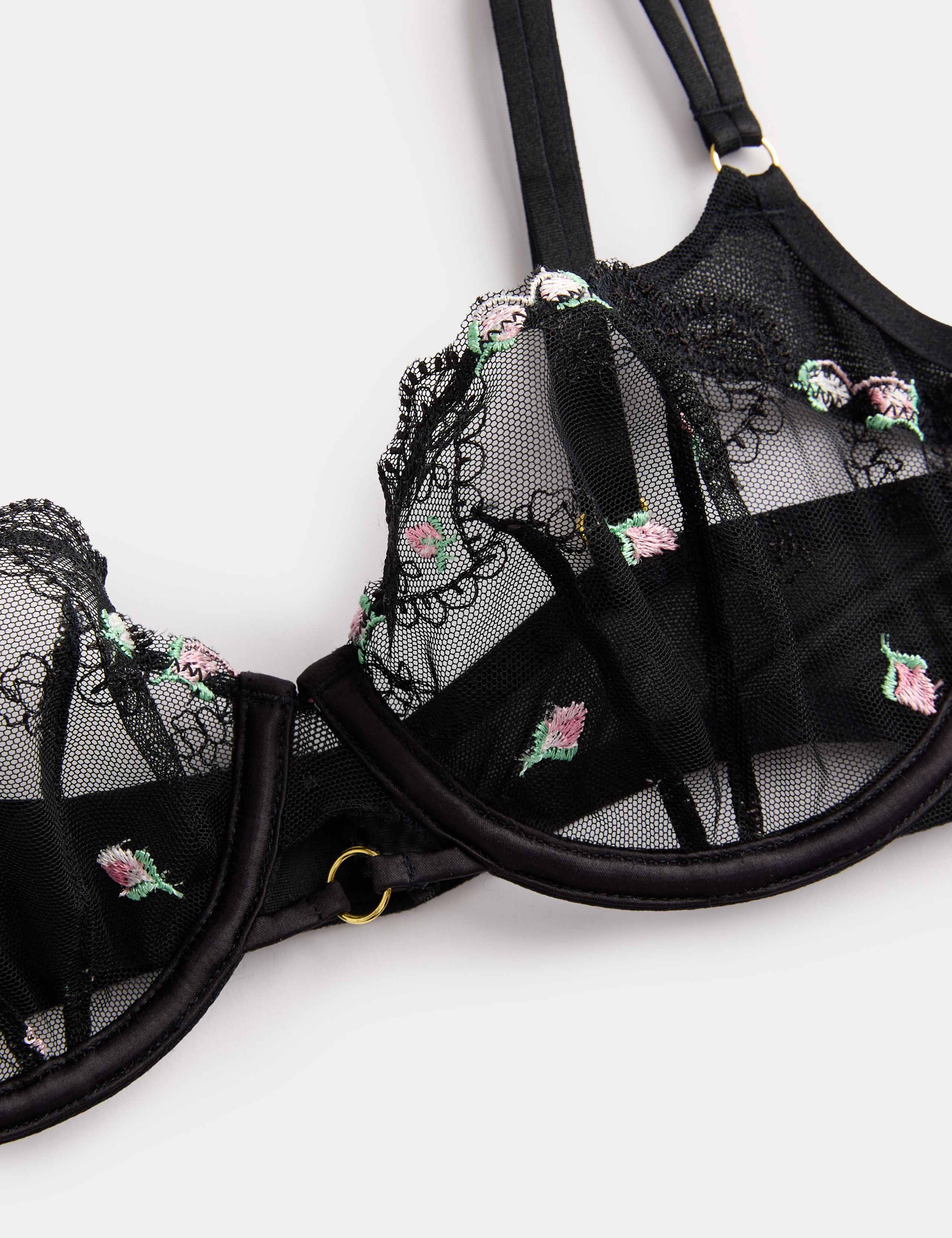 Leah Embroidery Wired Demi Cup Bra (A-E) 5 of 6