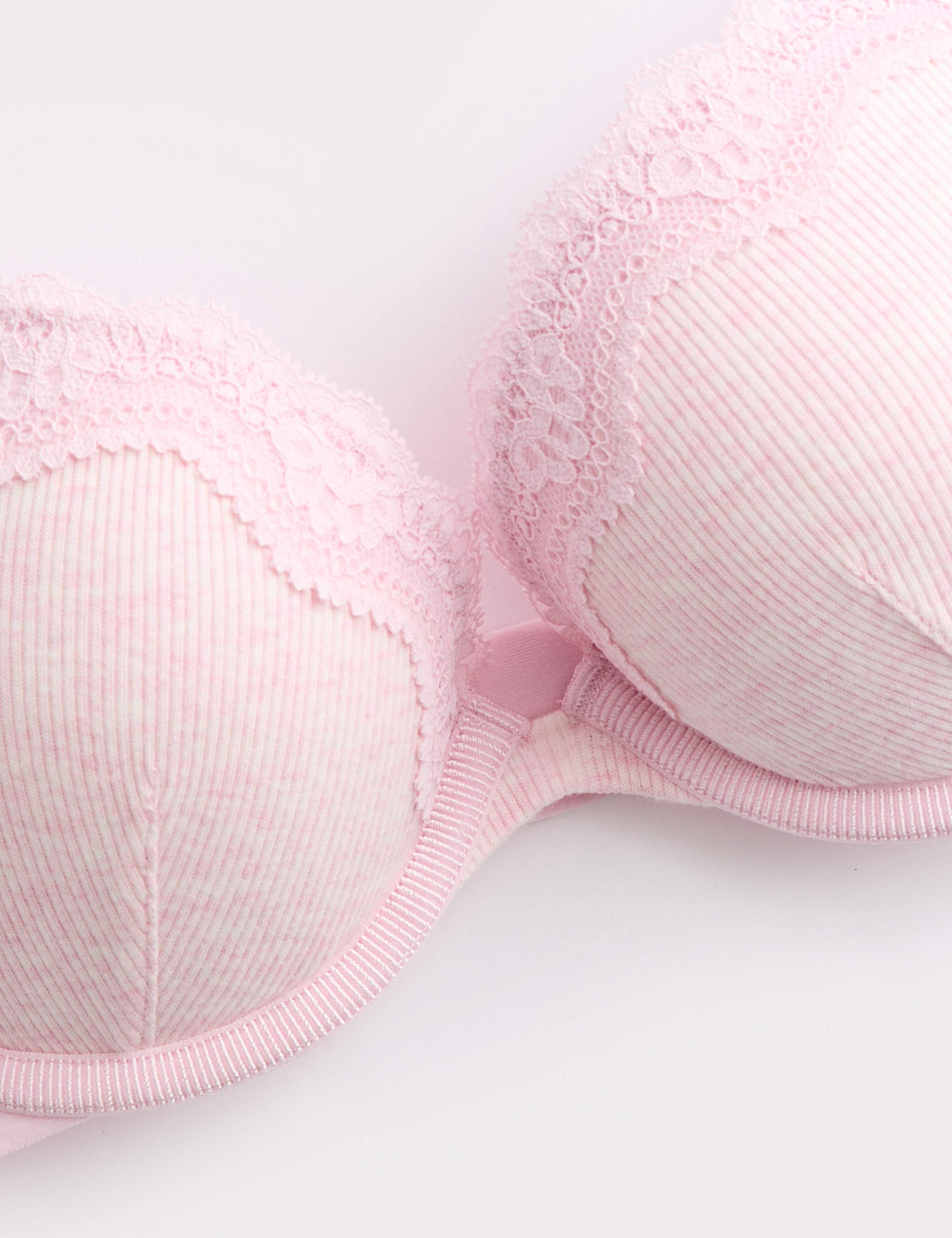 Lotta Cotton Rib Wired Push Up Plunge Bra (A-E) 5 of 6