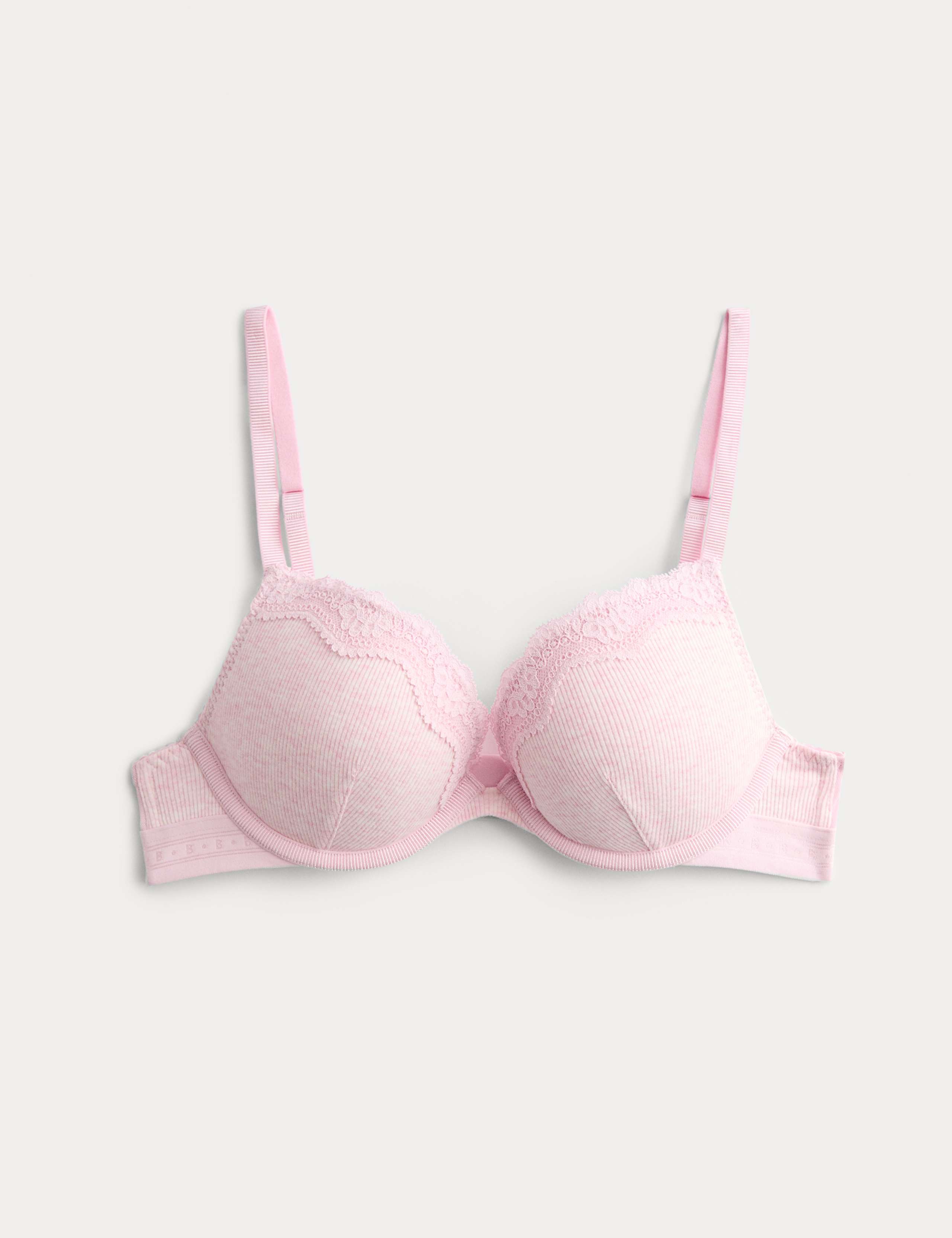 Lotta Cotton Rib Wired Push Up Plunge Bra (A-E) 2 of 6