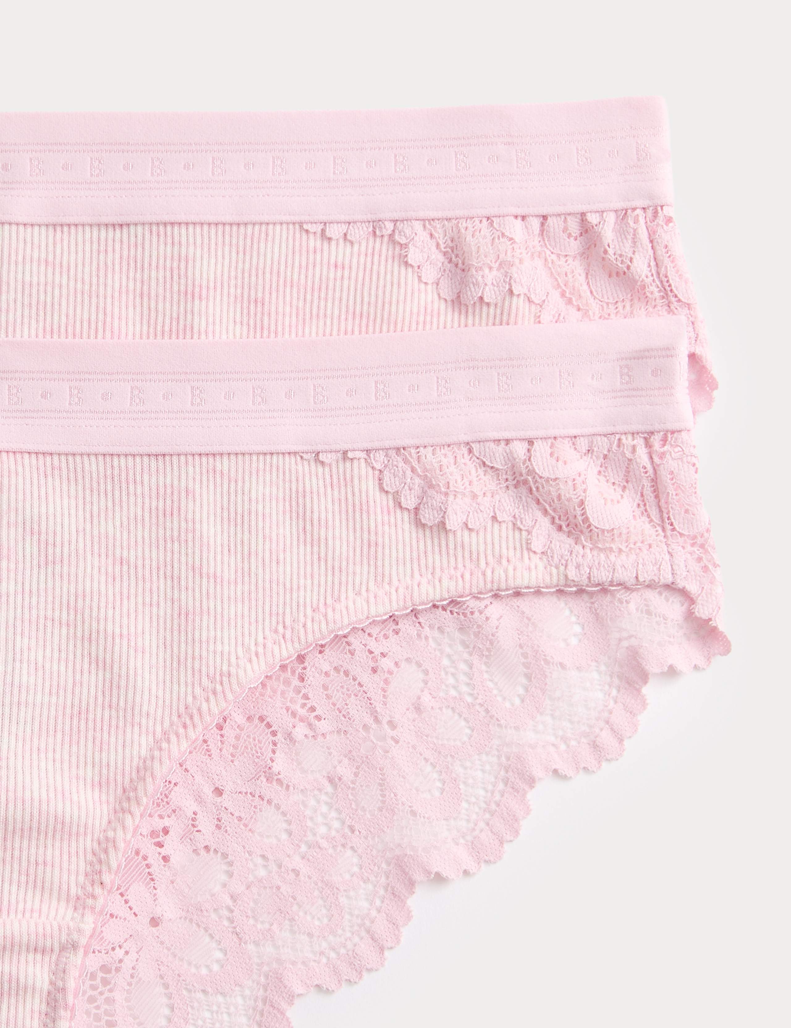 2 Pack Lotta Cotton Blend Rib Brazilian Knickers 6 of 6