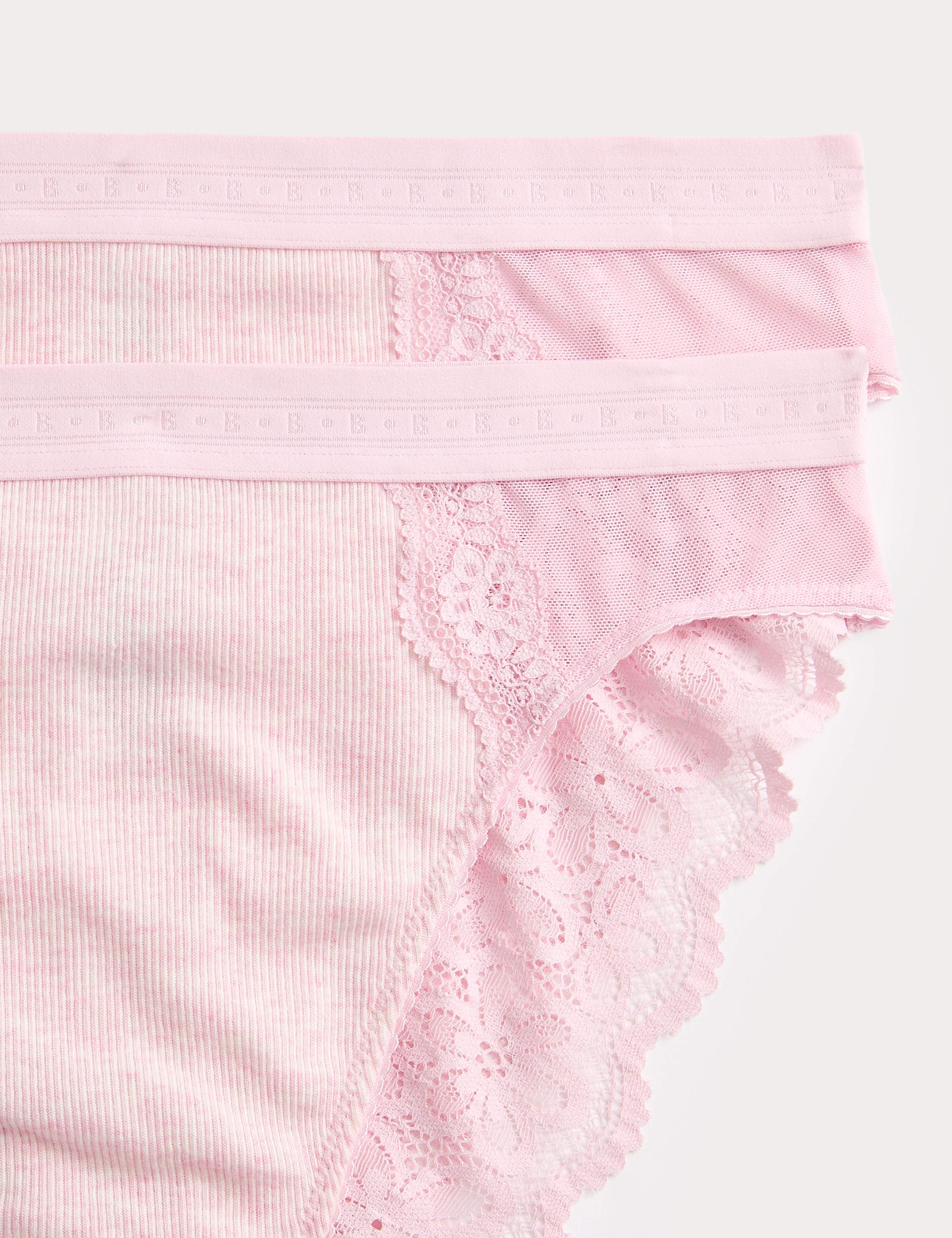 2pk Lotta Cotton Blend Rib High Leg Knickers 5 of 5