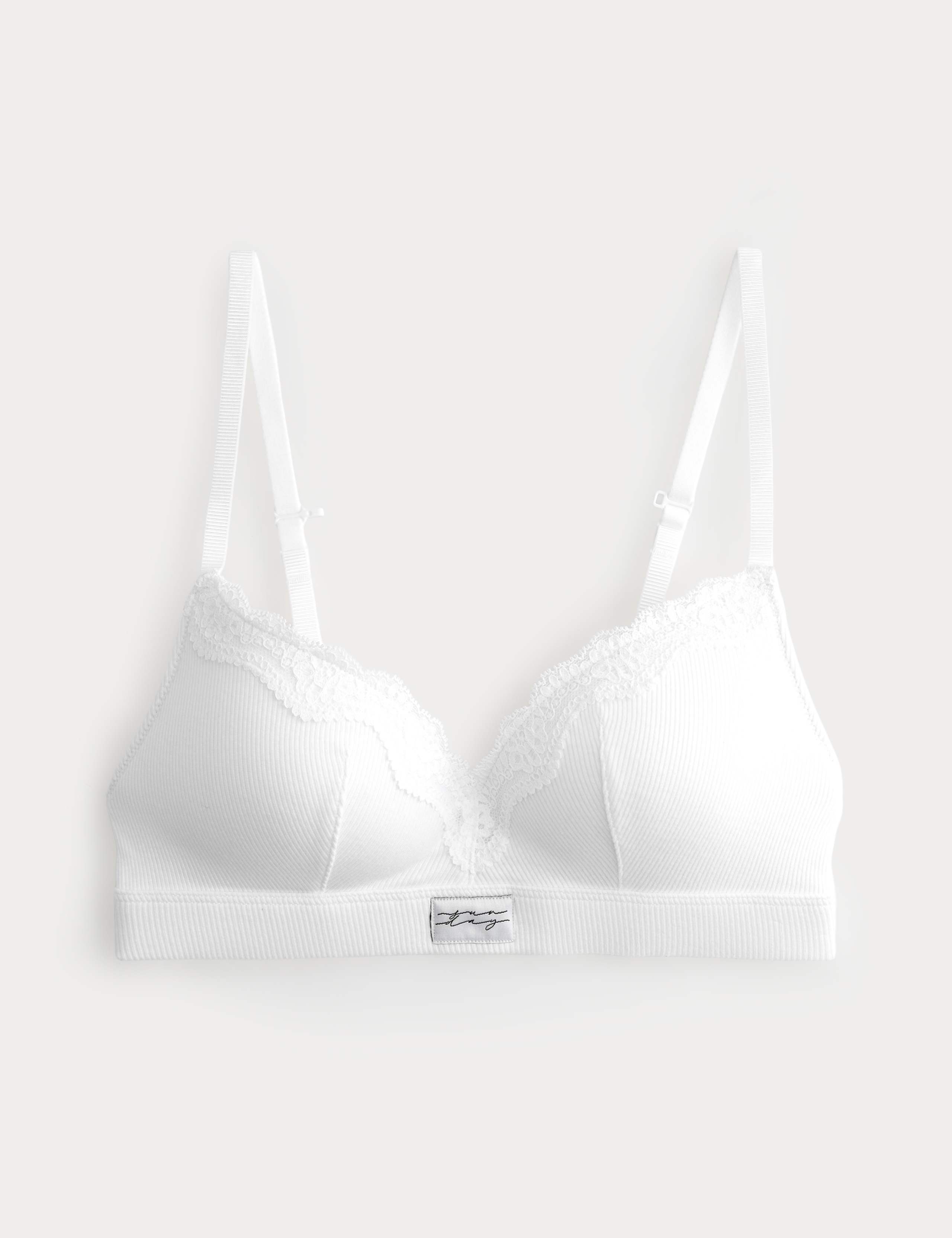 Juni Cotton Rib Non Wired Plunge Bra A-E 2 of 10